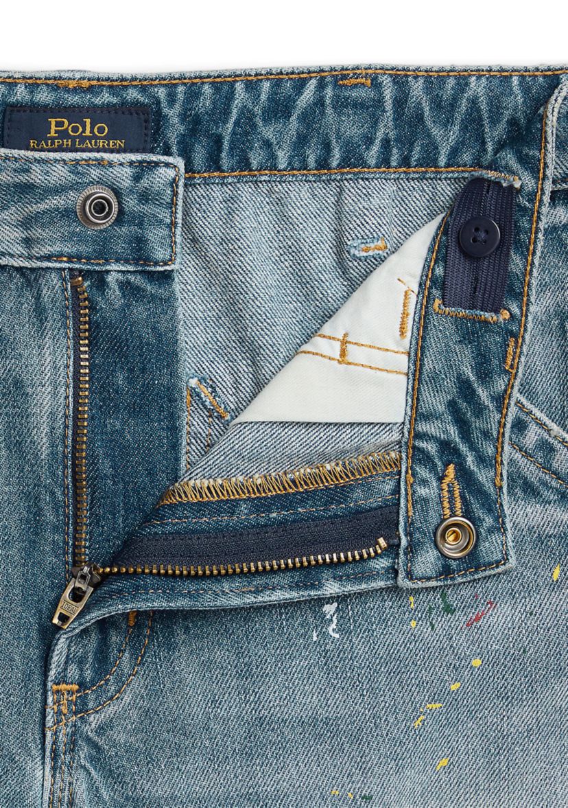 Boys 8-20 Paint-Print Denim Carpenter Pants