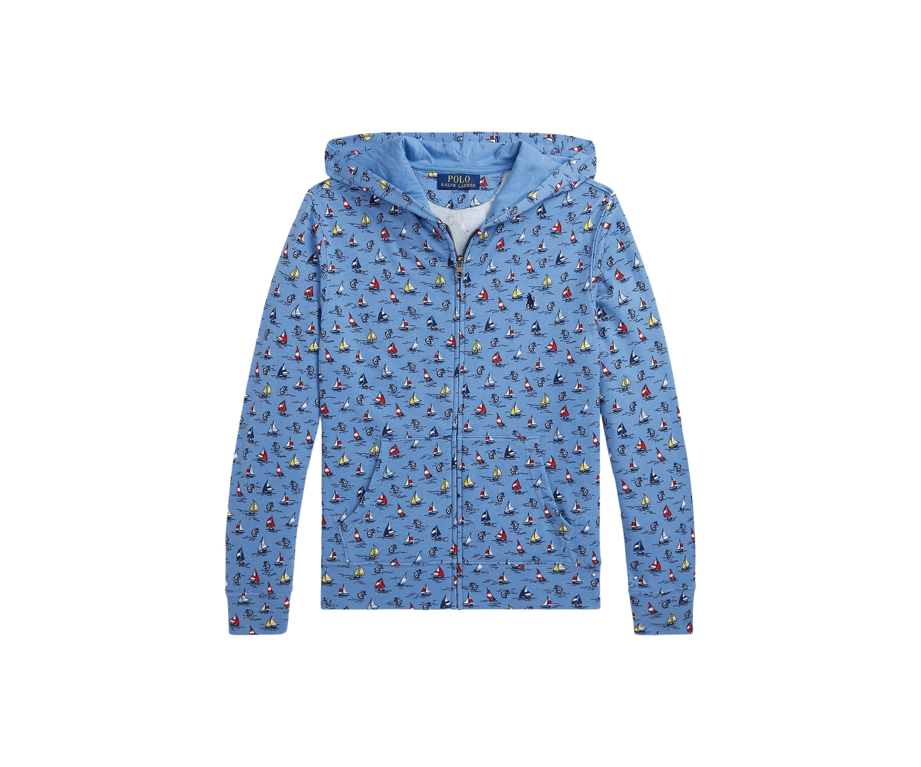 Boys 8-20 Sailboat Print Spa Terry Full Zip Hoodie
