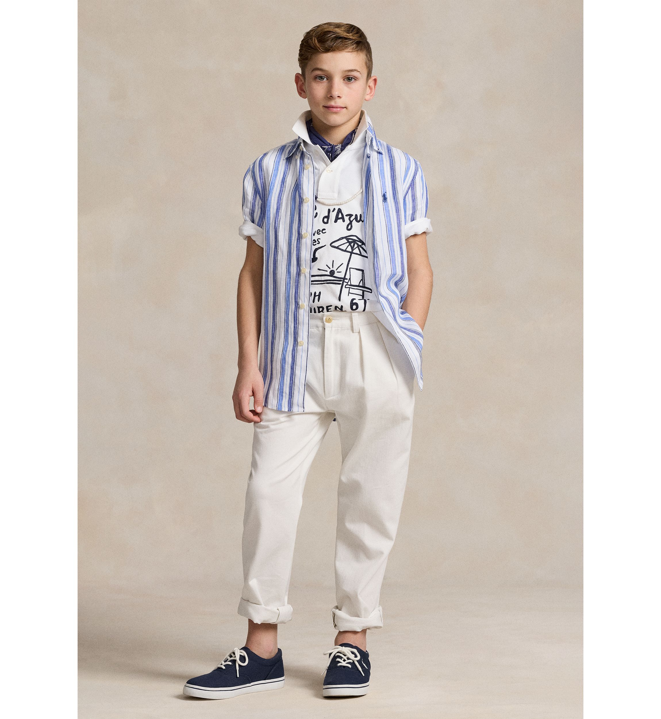 Boys 8-20 Linen Short Sleeve Shirt