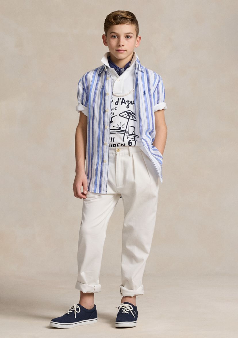 Boys 8-20 Linen Short Sleeve Shirt