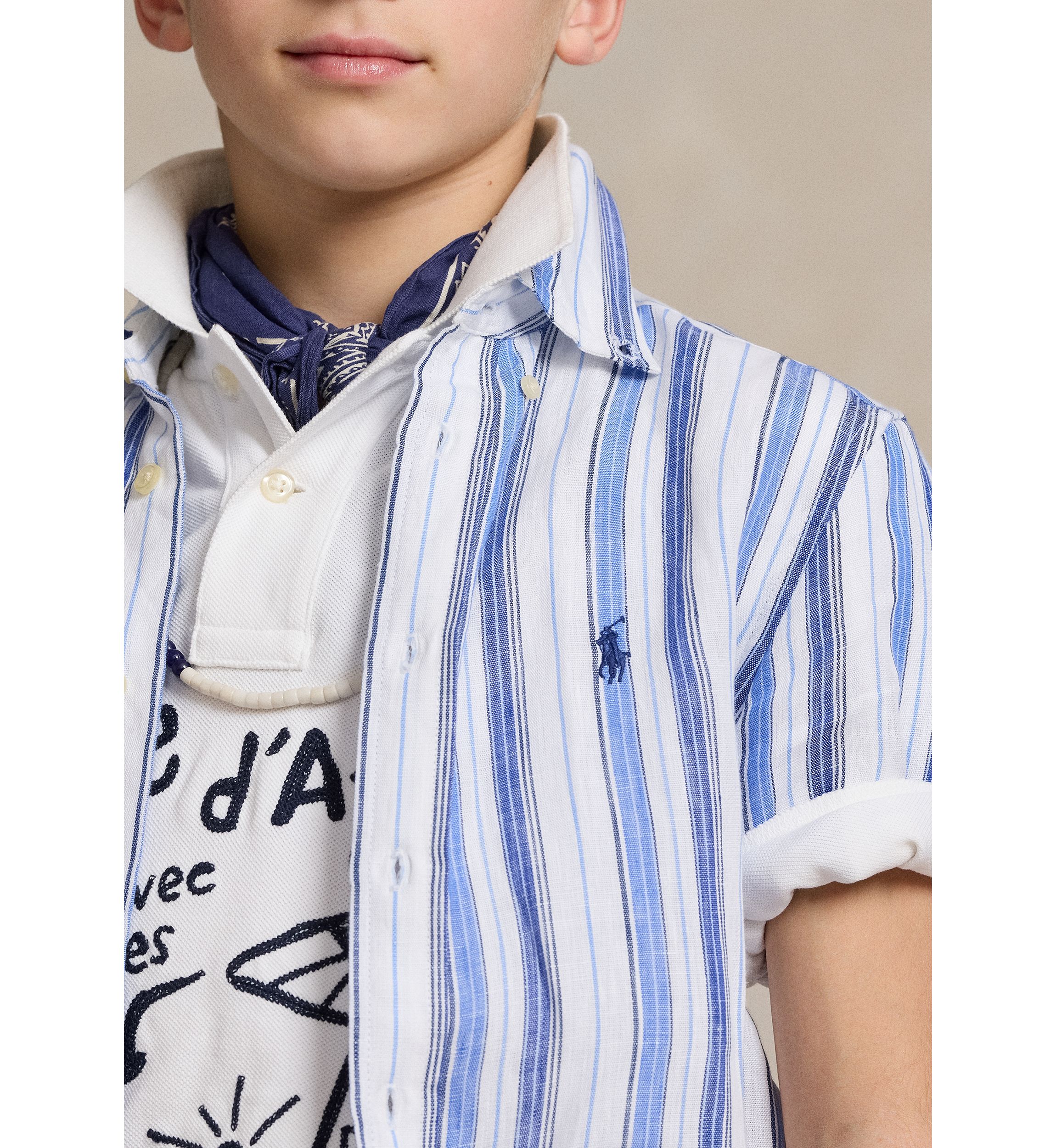 Boys 8-20 Linen Short Sleeve Shirt