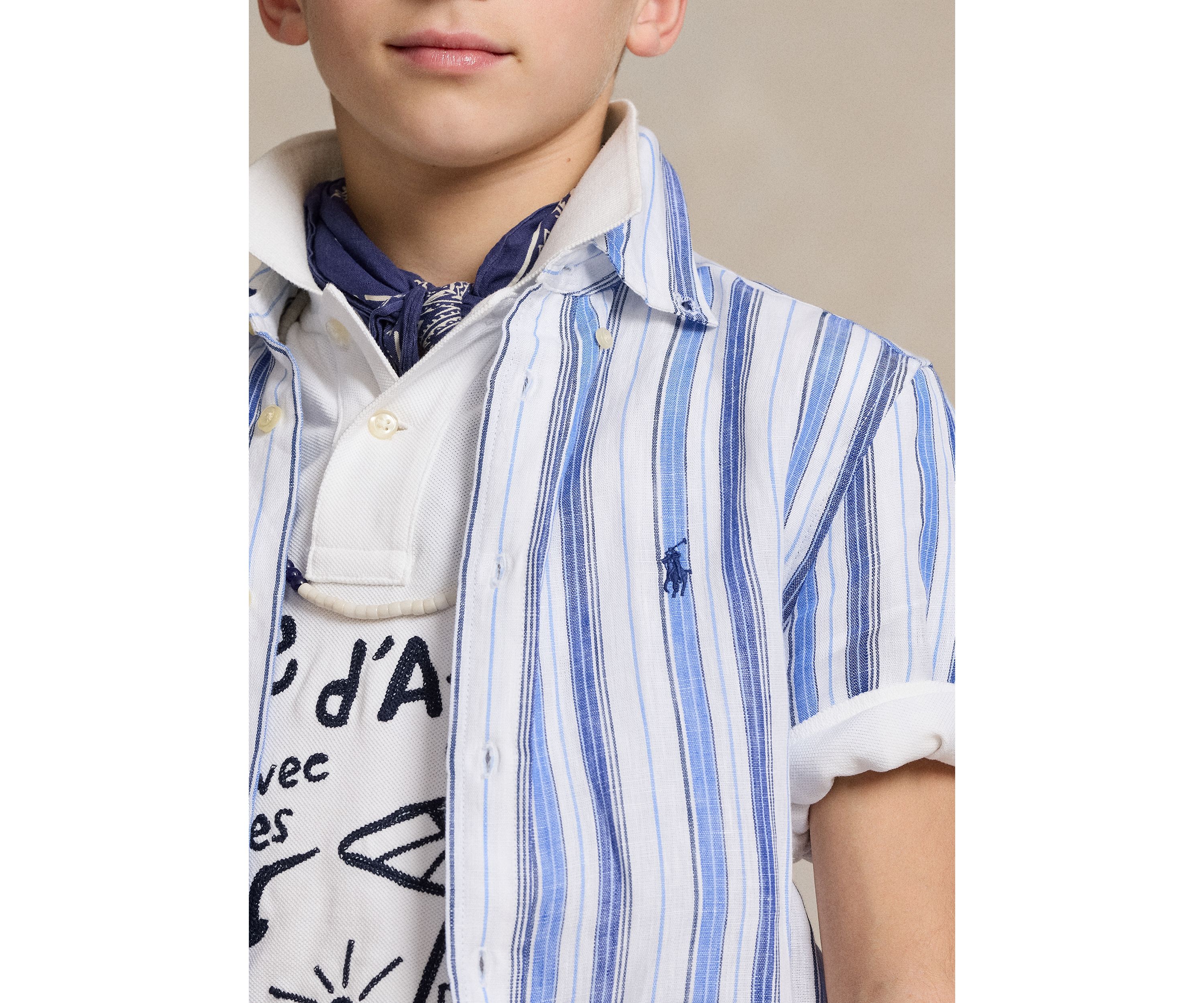 Boys 8-20 Linen Short Sleeve Shirt