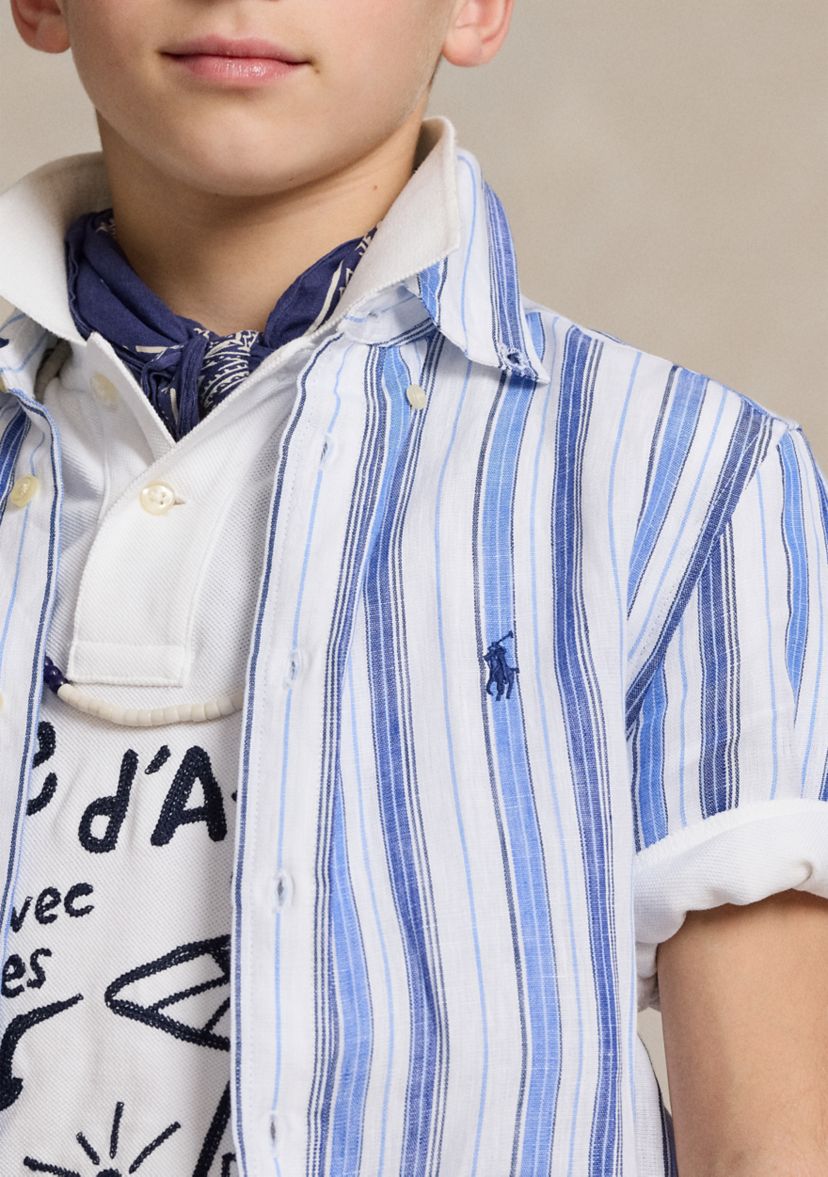 Boys 8-20 Linen Short Sleeve Shirt