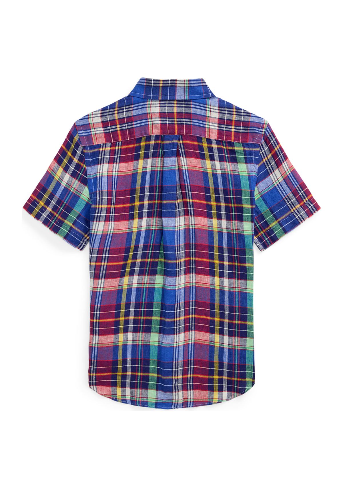 Boys 8-20 Plaid Linen Short-Sleeve Shirt