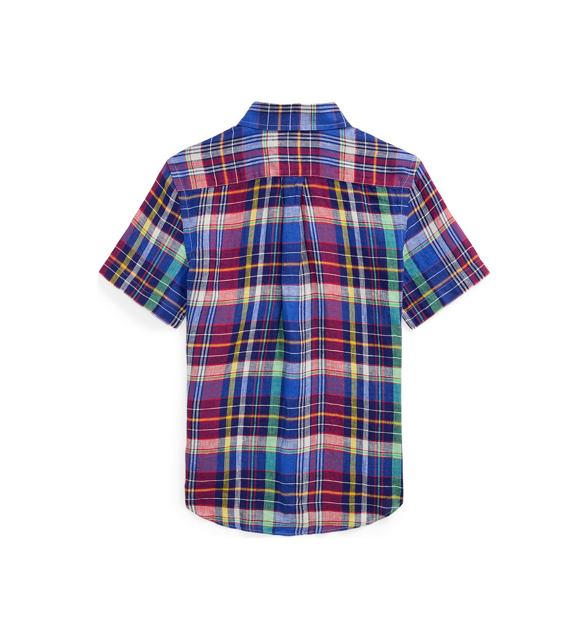 Boys 8-20 Plaid Linen Short-Sleeve Shirt