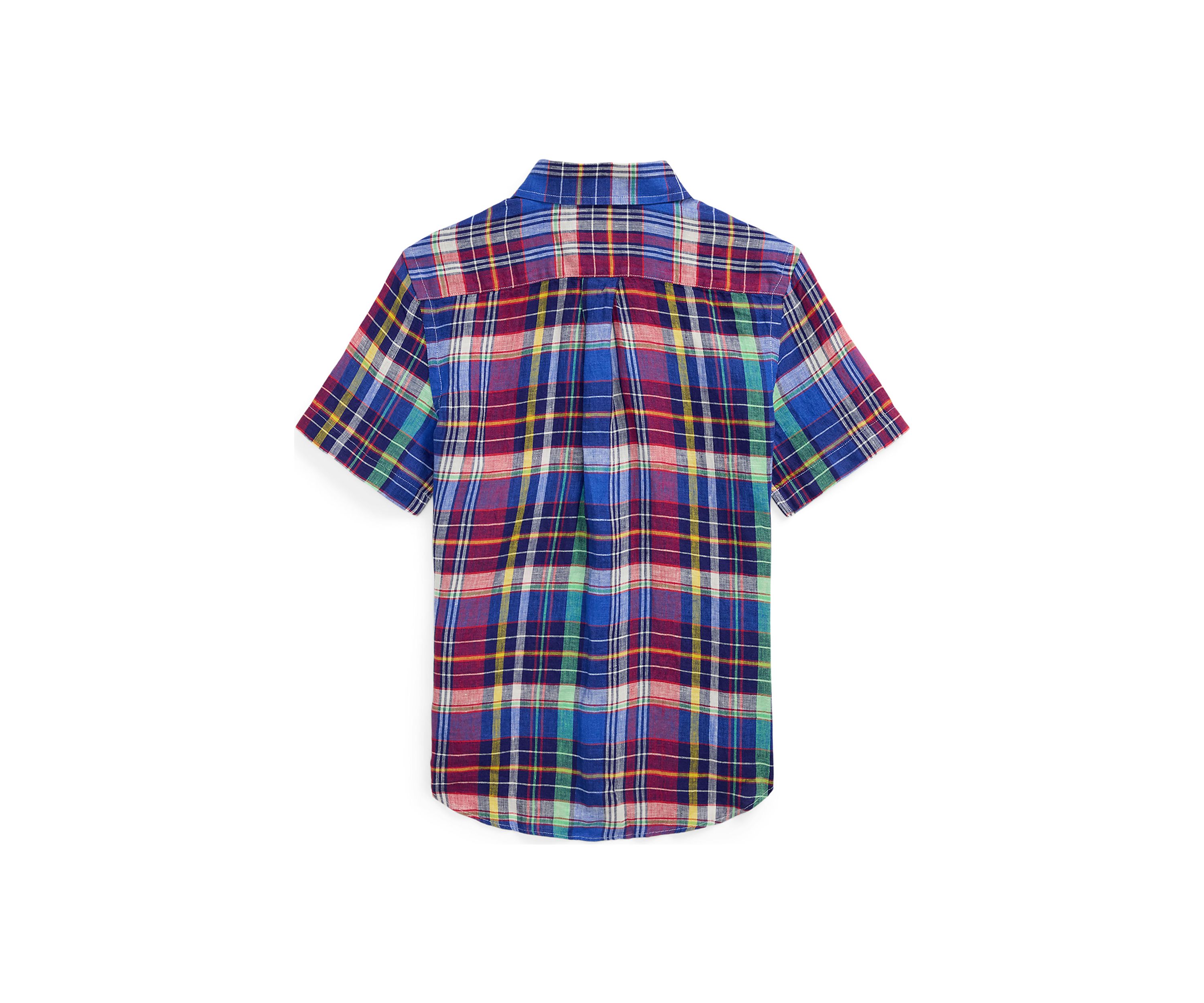Boys 8-20 Plaid Linen Short-Sleeve Shirt