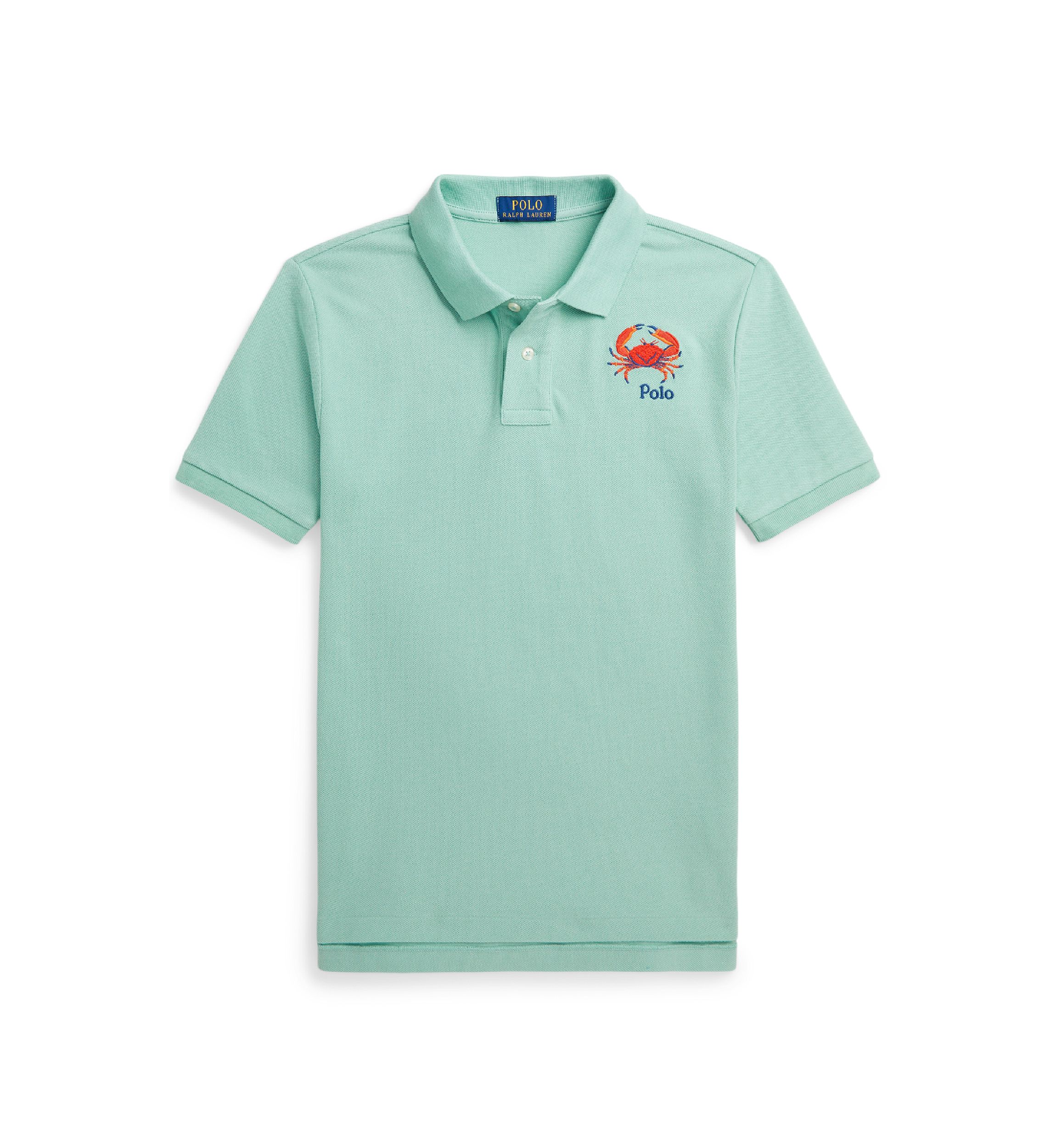 Boys 8-20 Crab Embroidered Cotton Mesh Polo Shirt