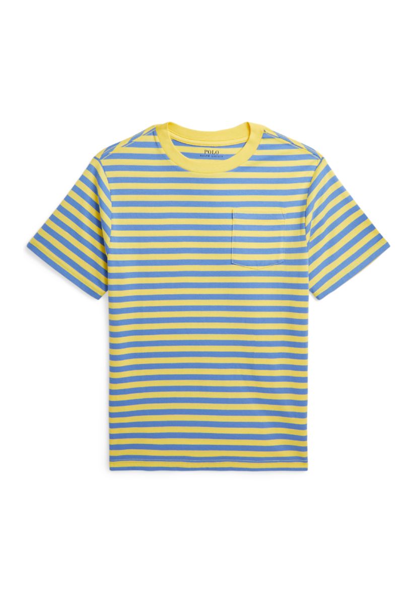 Boys 8-20 Striped Cotton Jersey Pocket T-Shirt