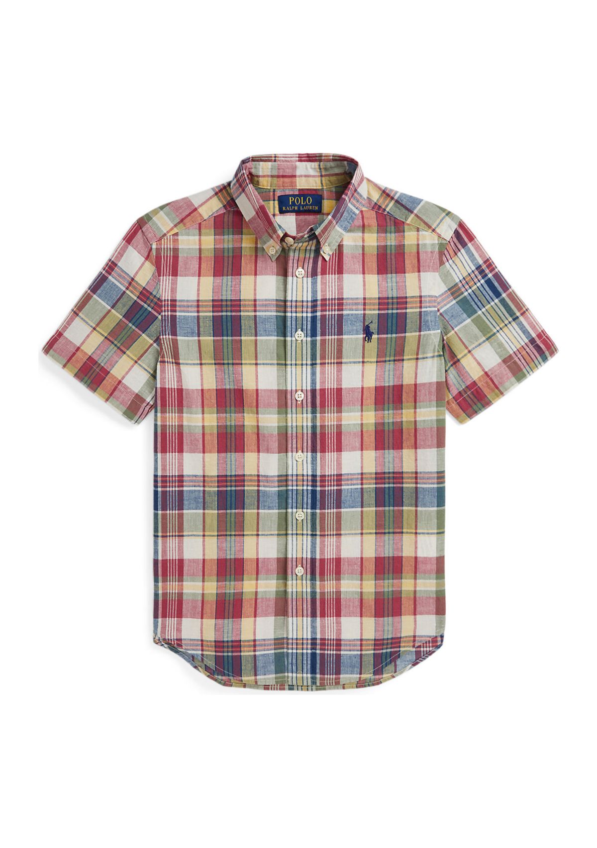 Boys 8-20 Cotton Madras Short-Sleeve Shirt