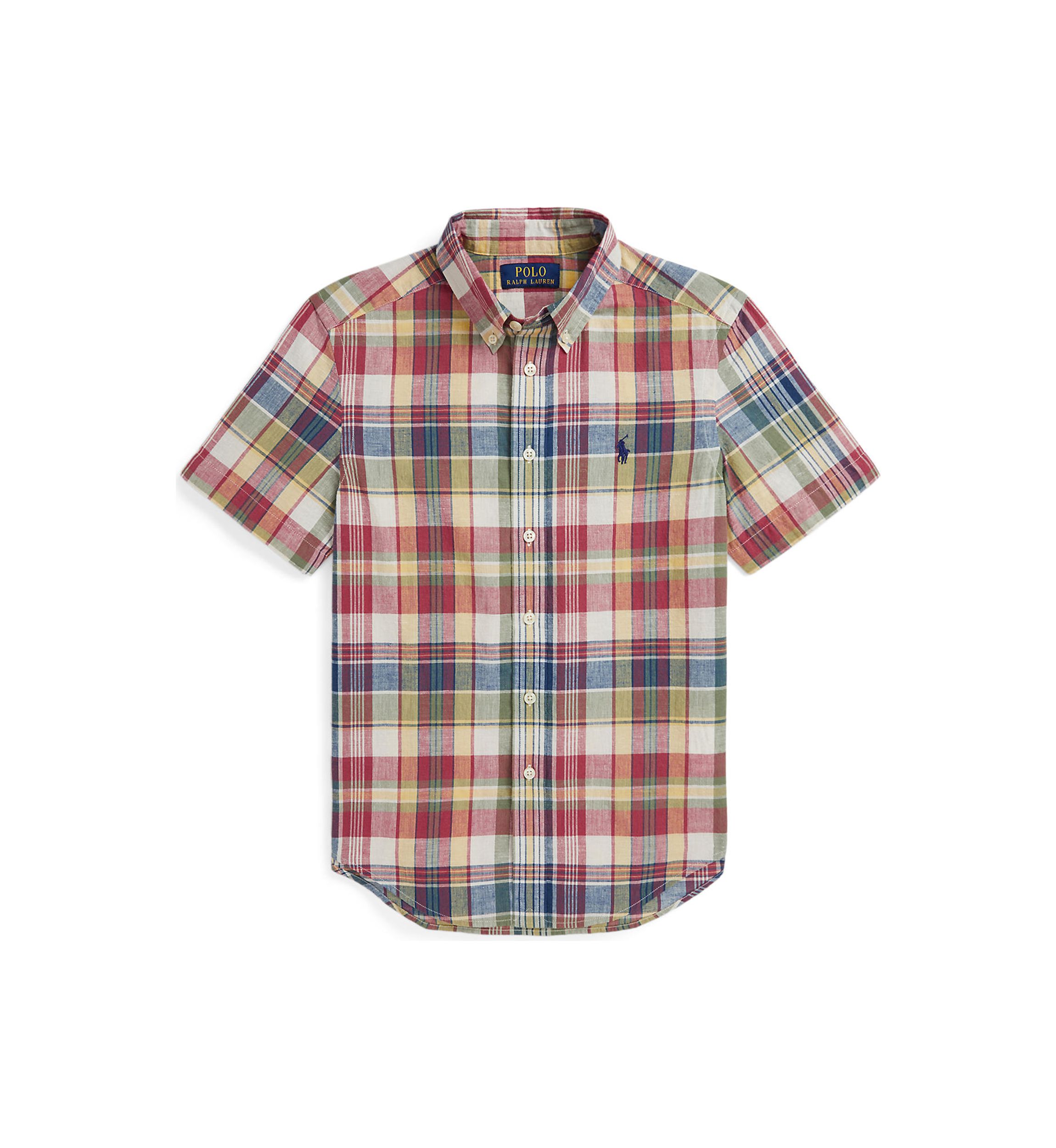 Boys 8-20 Cotton Madras Short-Sleeve Shirt