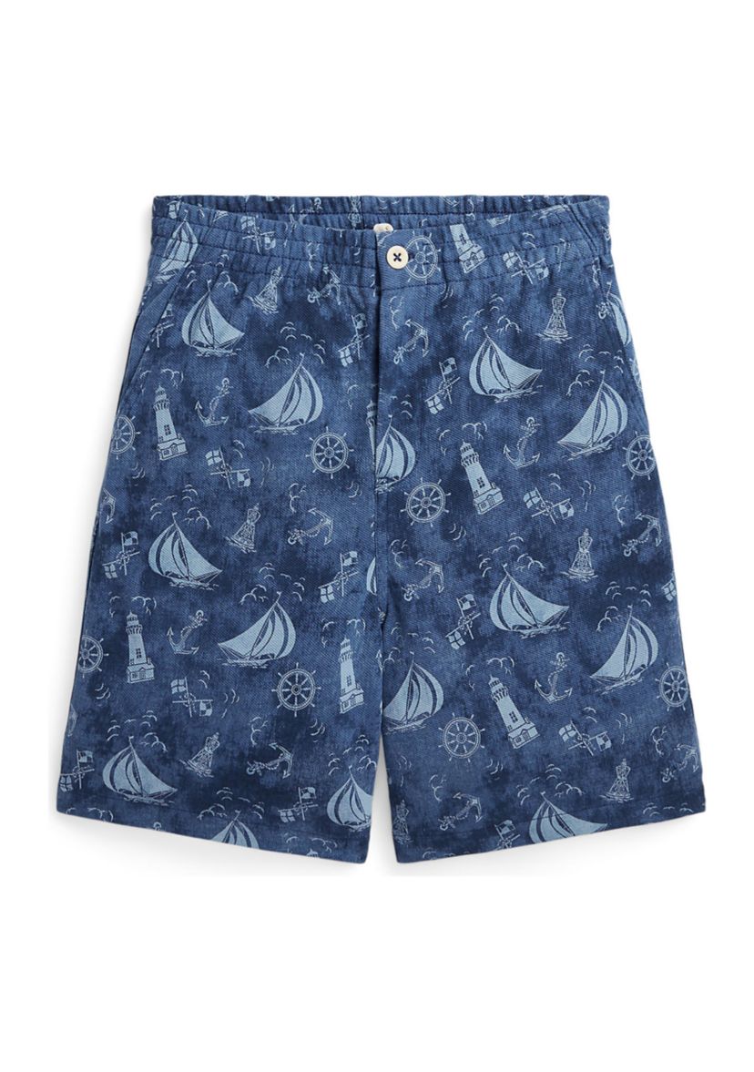 Boys 8-20 Nautical Printed Cotton Mesh Shorts