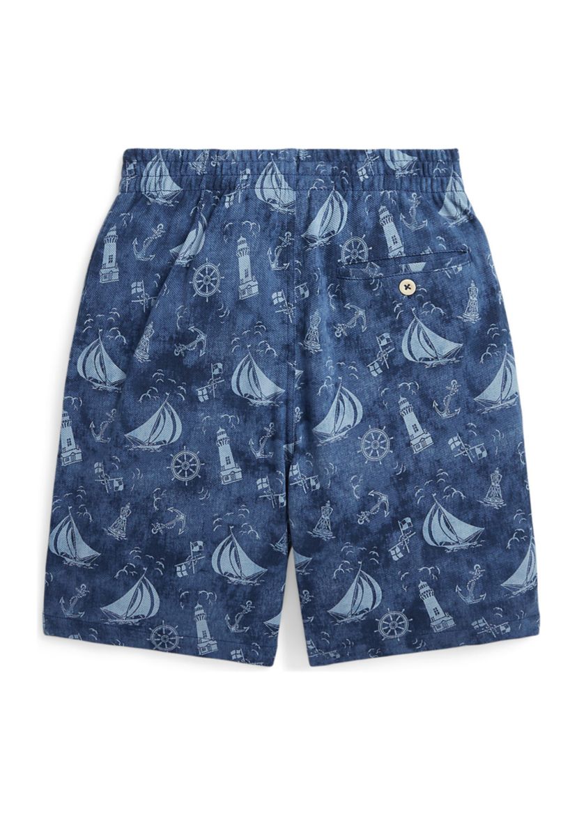 Boys 8-20 Nautical Printed Cotton Mesh Shorts