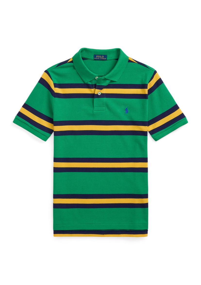 Boys 8-20 Striped Cotton Mesh Polo Shirt