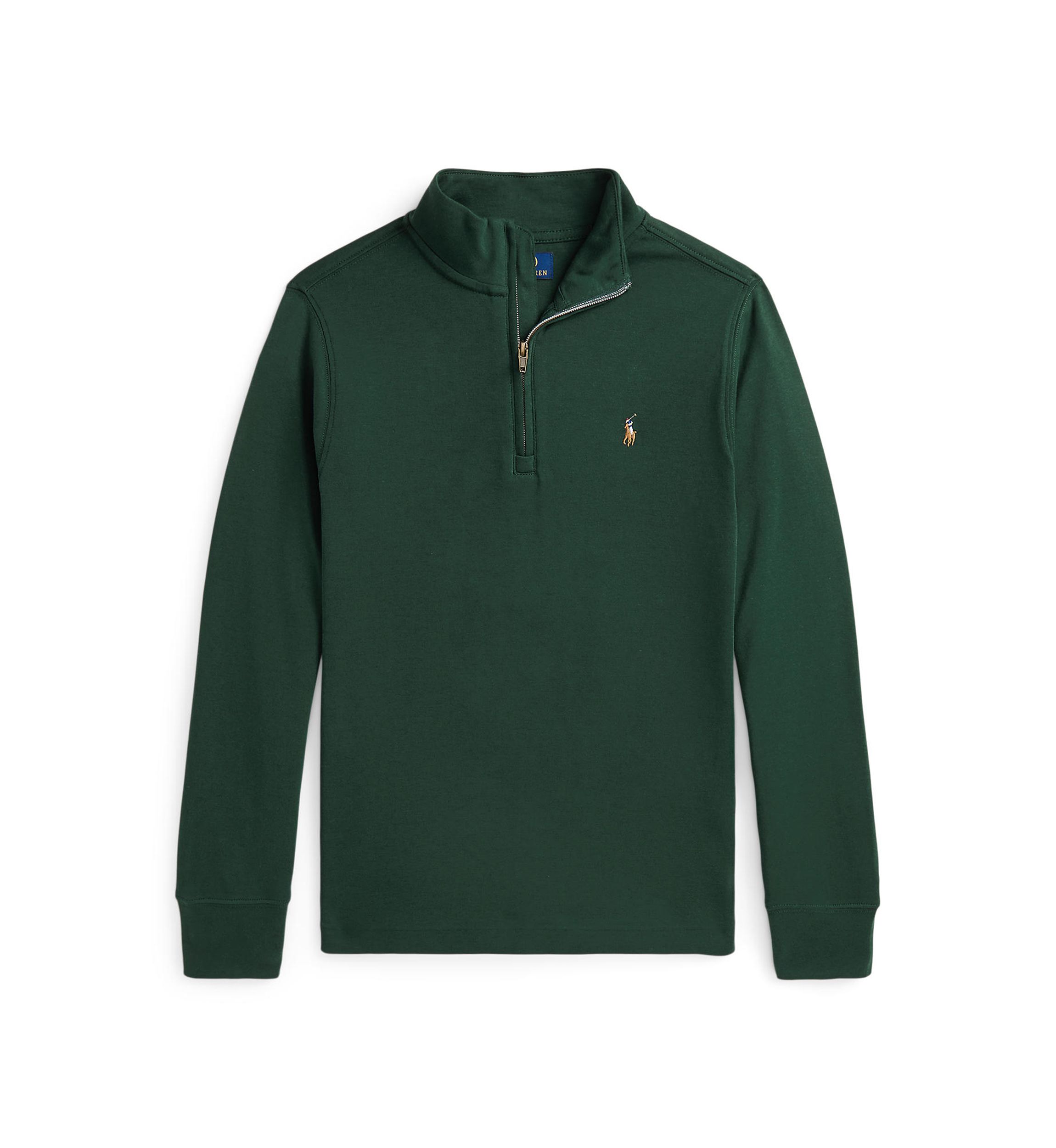 Boys 8-20 Cotton Interlock Quarter Zip Pullover Sweatshirt
