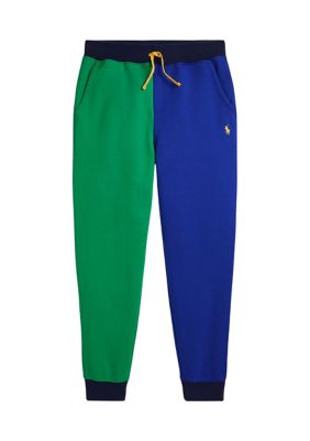 Ralph Lauren Childrenswear Boys 8-20 Color Blocked Double Knit Jogger Pants, Green, X-Large -  0196231844947