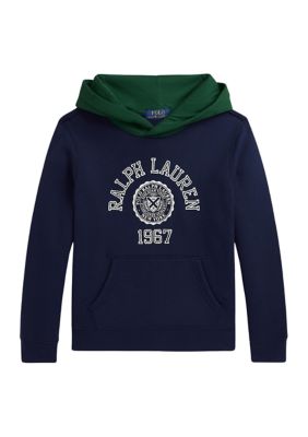 Ralph Lauren Childrenswear Boys 8-20 Logo Color Blocked Fleece Hoodie -  0196231845289