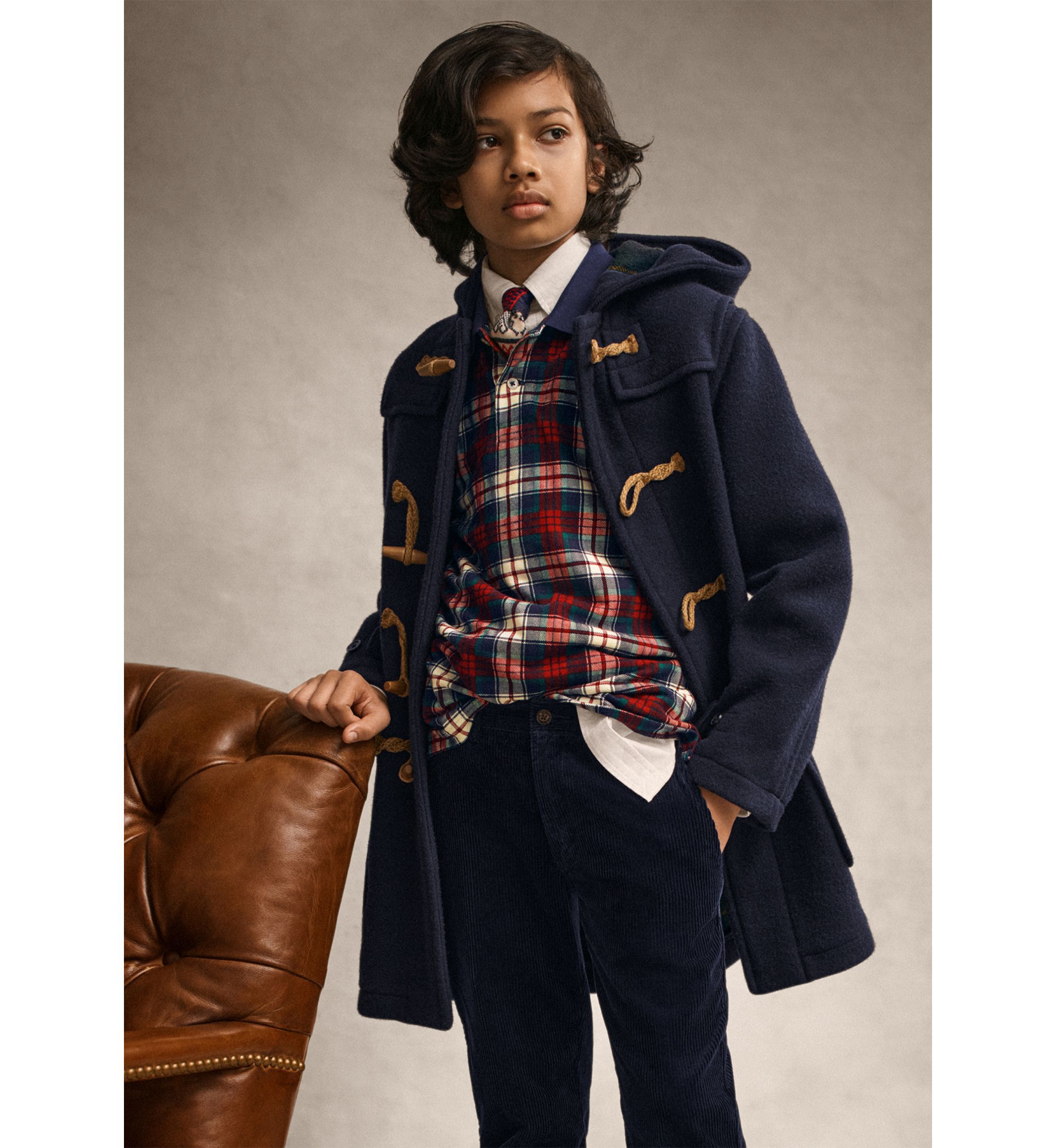 Boys 8-20 Plaid Cotton Mesh Polo Shirt