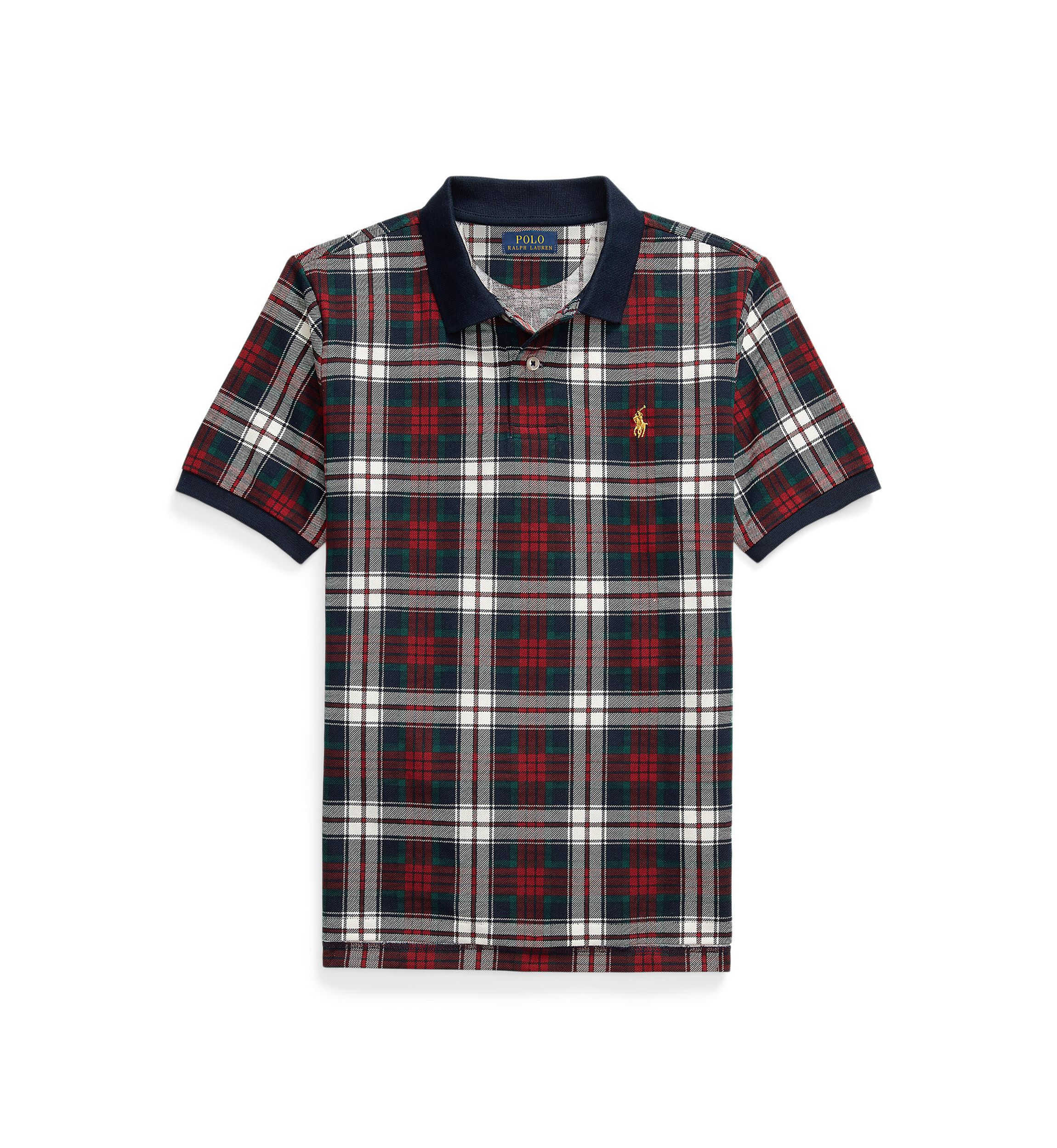 Boys 8-20 Plaid Cotton Mesh Polo Shirt