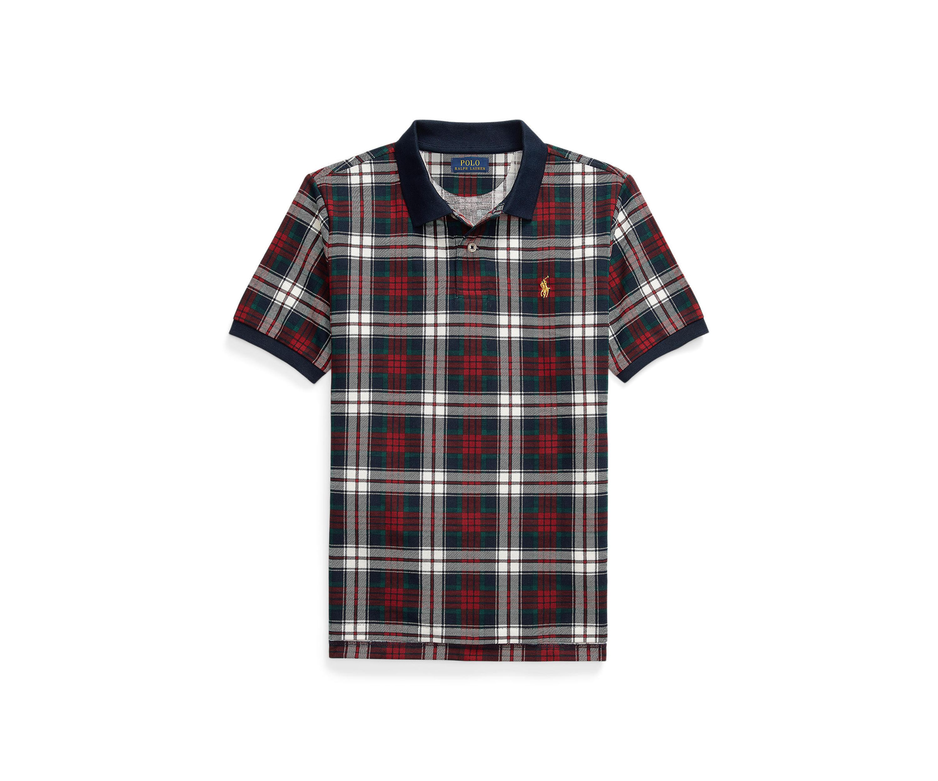 Boys 8-20 Plaid Cotton Mesh Polo Shirt