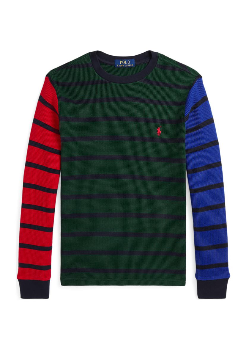 Boys 8-20 Waffle Knit Cotton Long Sleeve T-Shirt
