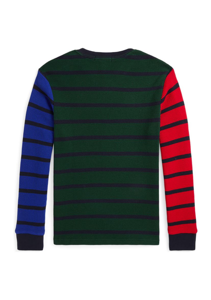 Boys 8-20 Waffle Knit Cotton Long Sleeve T-Shirt