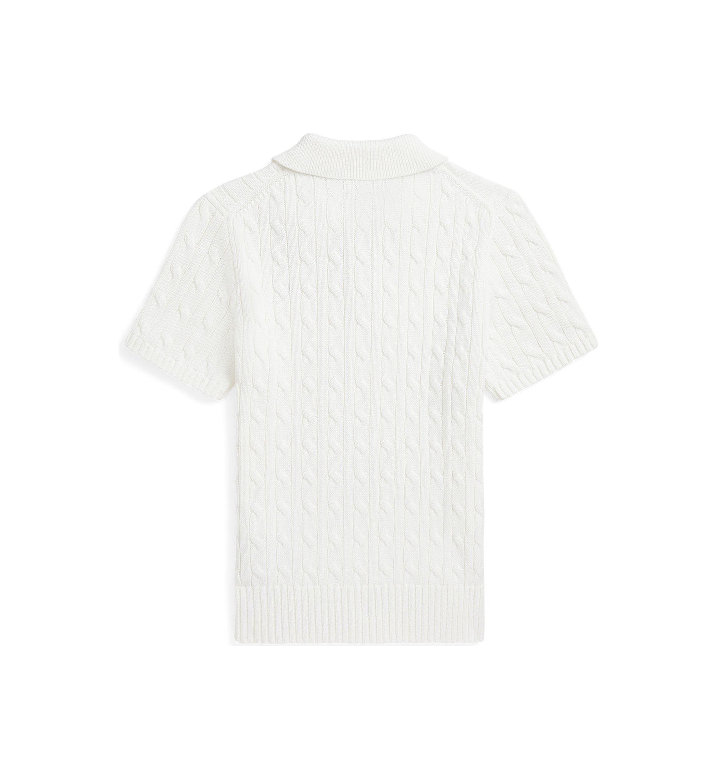Boys 8-20 Cable Knit Cotton Polo Collar Sweater