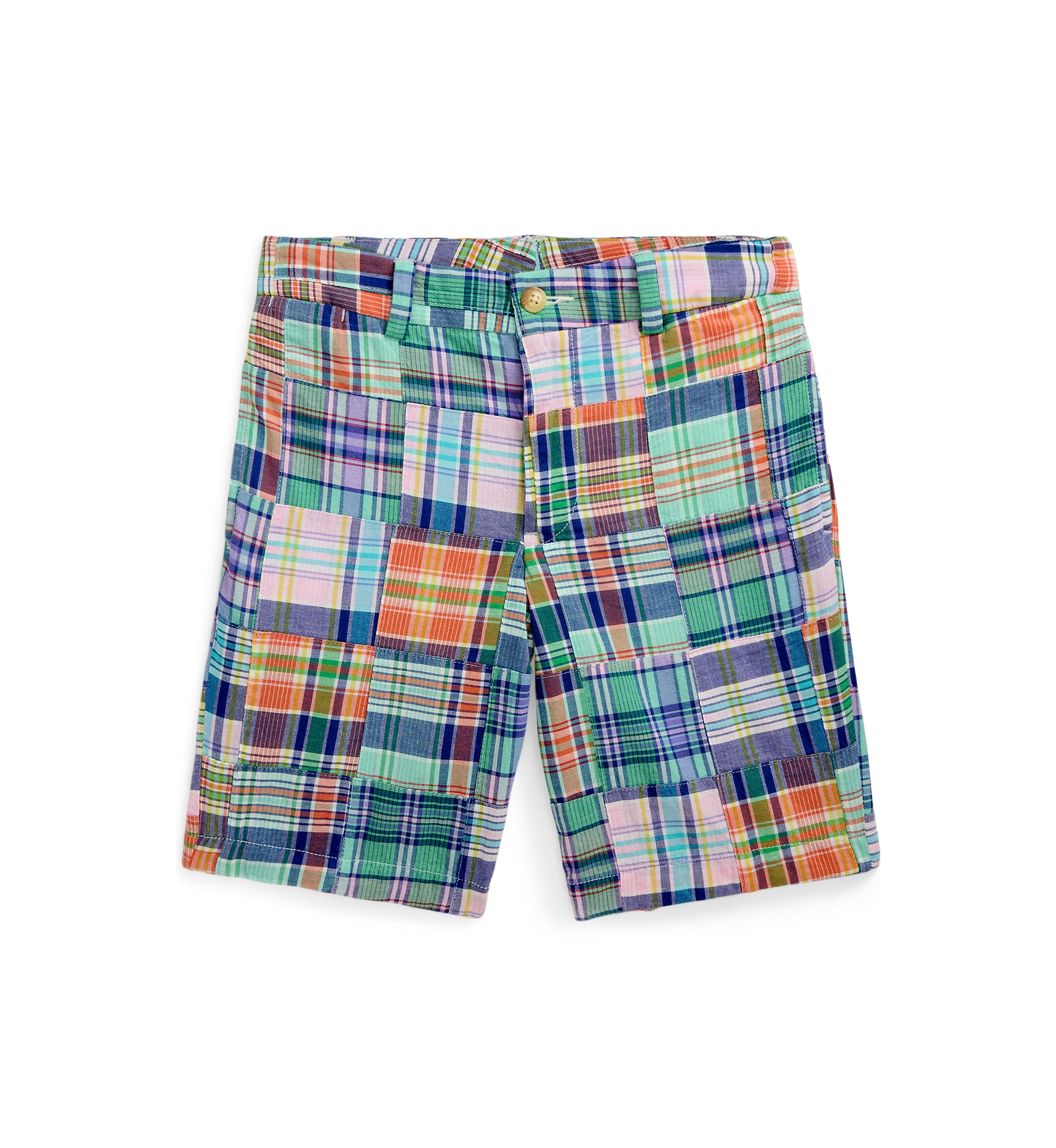 Boys 8-20 Patchwork Cotton Madras Shorts