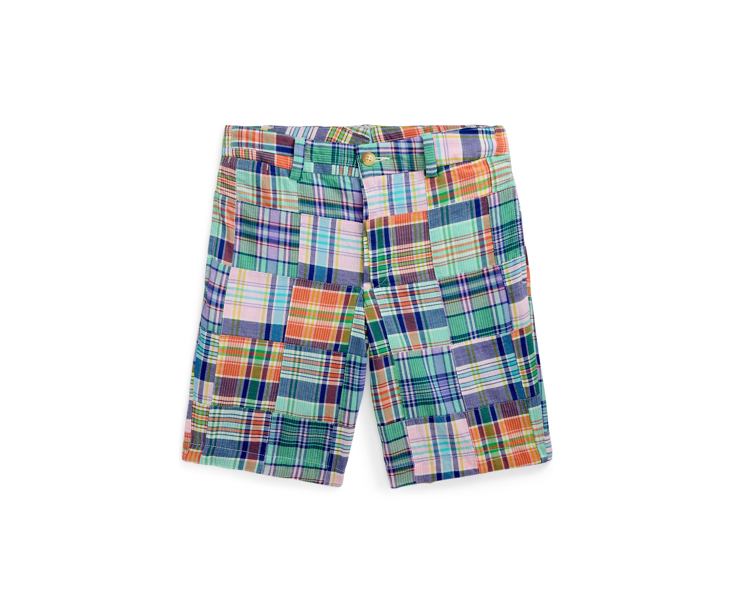 Boys 8-20 Patchwork Cotton Madras Shorts