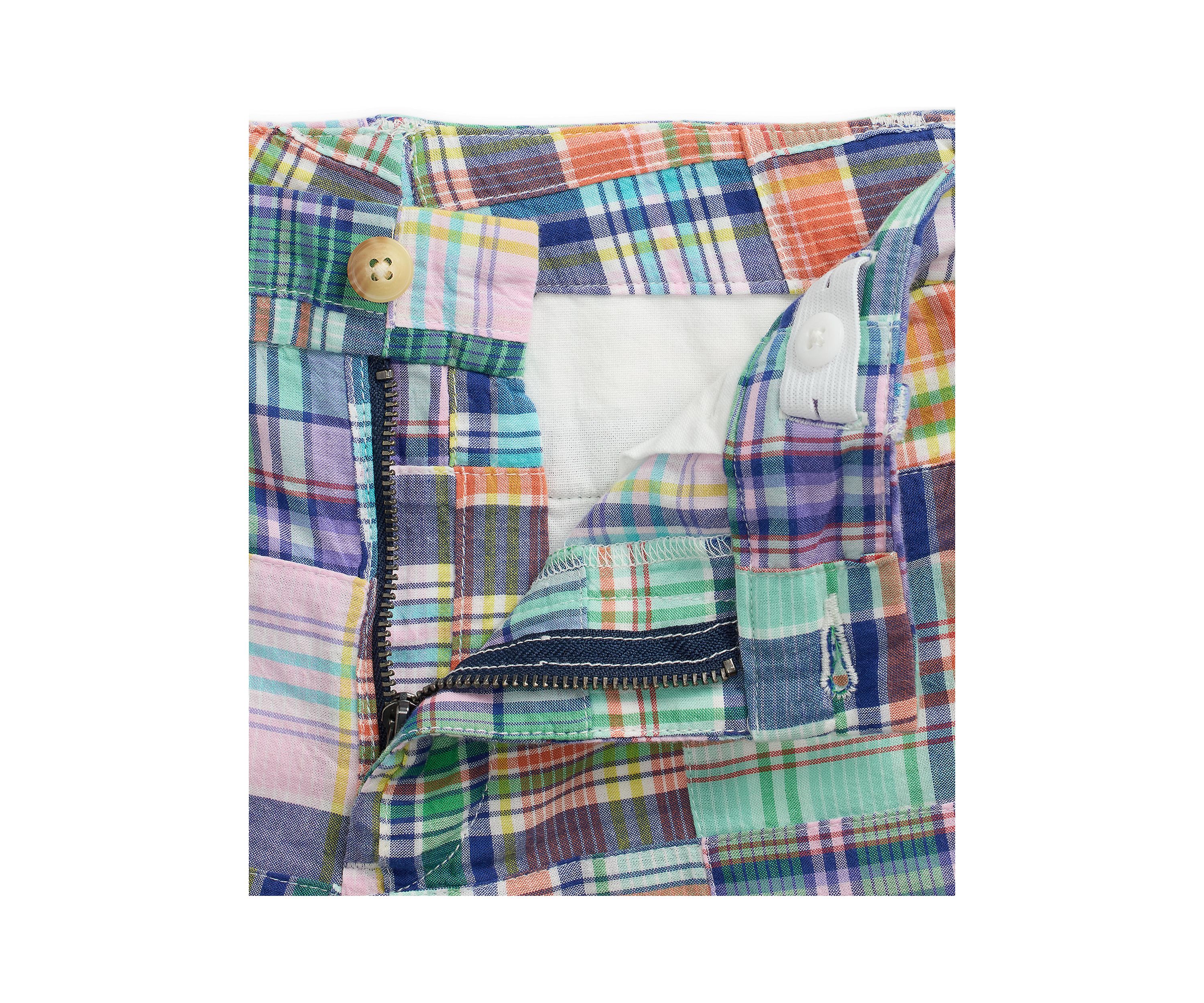 Boys 8-20 Patchwork Cotton Madras Shorts