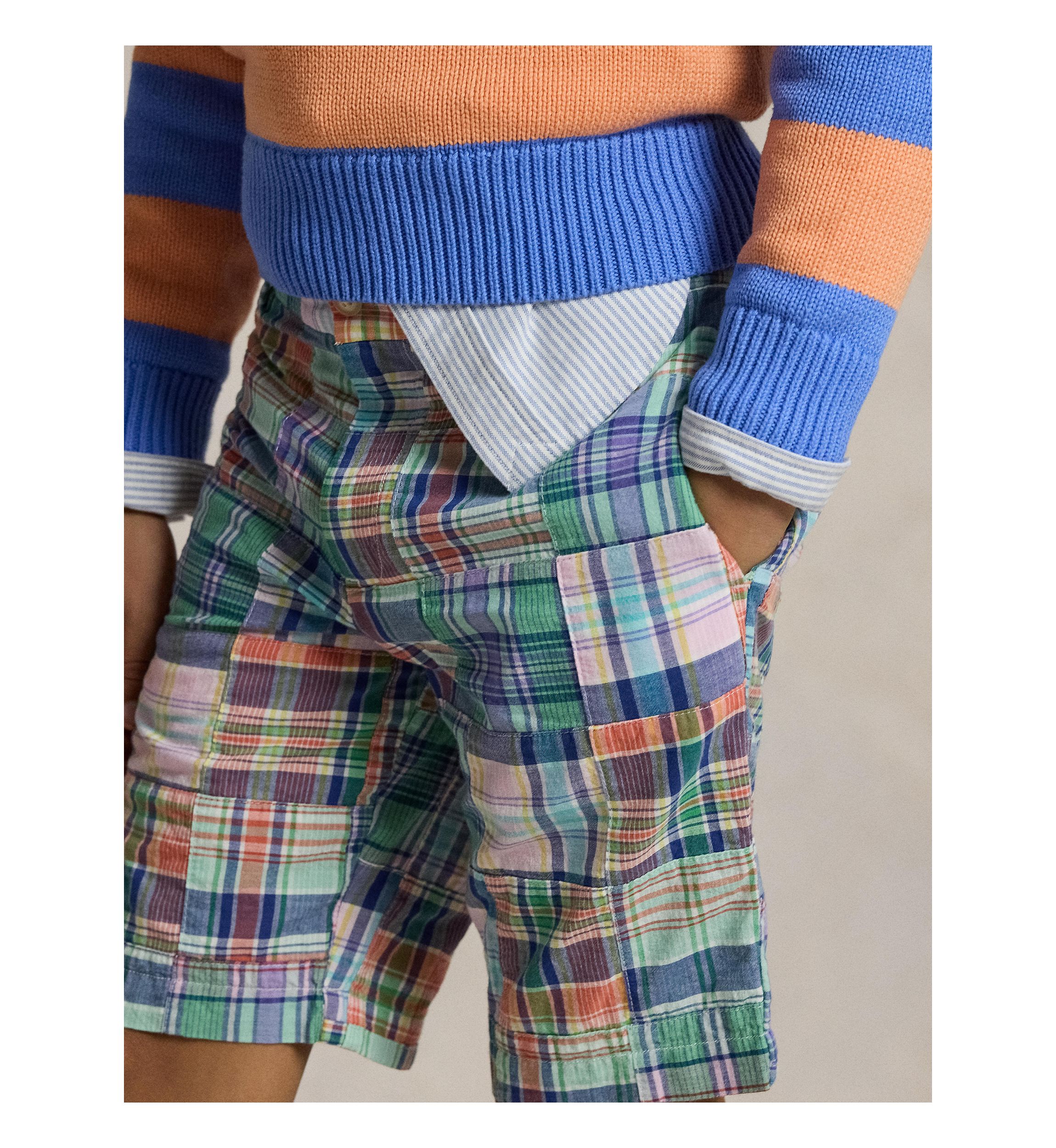 Boys 8-20 Patchwork Cotton Madras Shorts