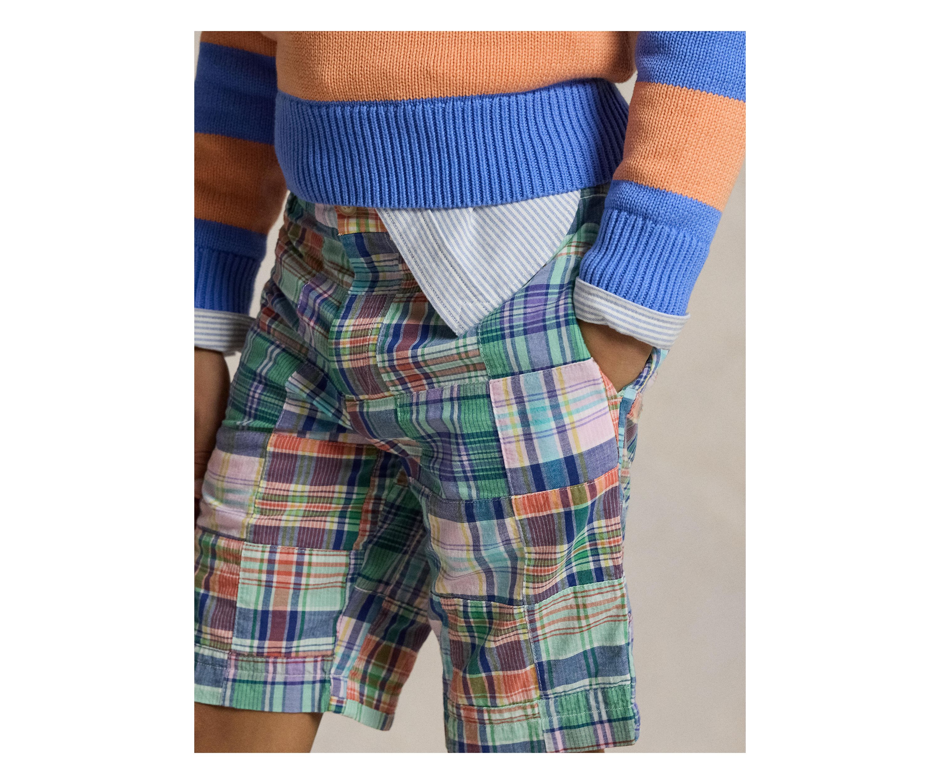Boys 8-20 Patchwork Cotton Madras Shorts