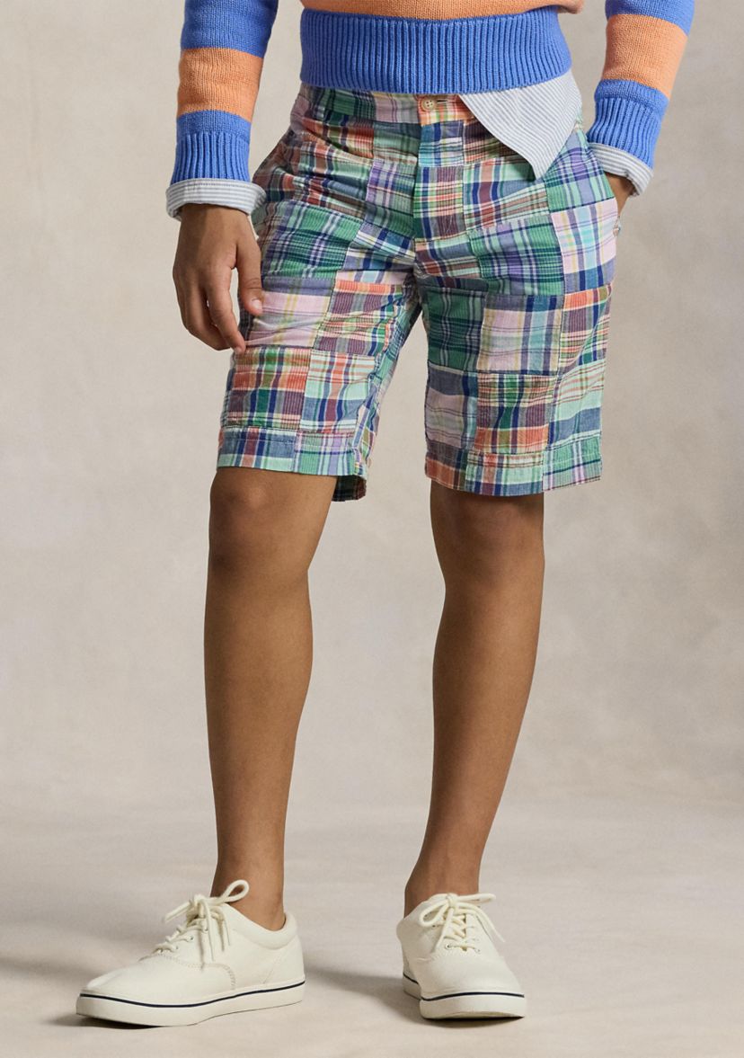 Boys 8-20 Patchwork Cotton Madras Shorts