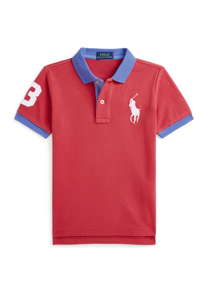 Boys Big Pony Cotton Mesh Polo Shirt