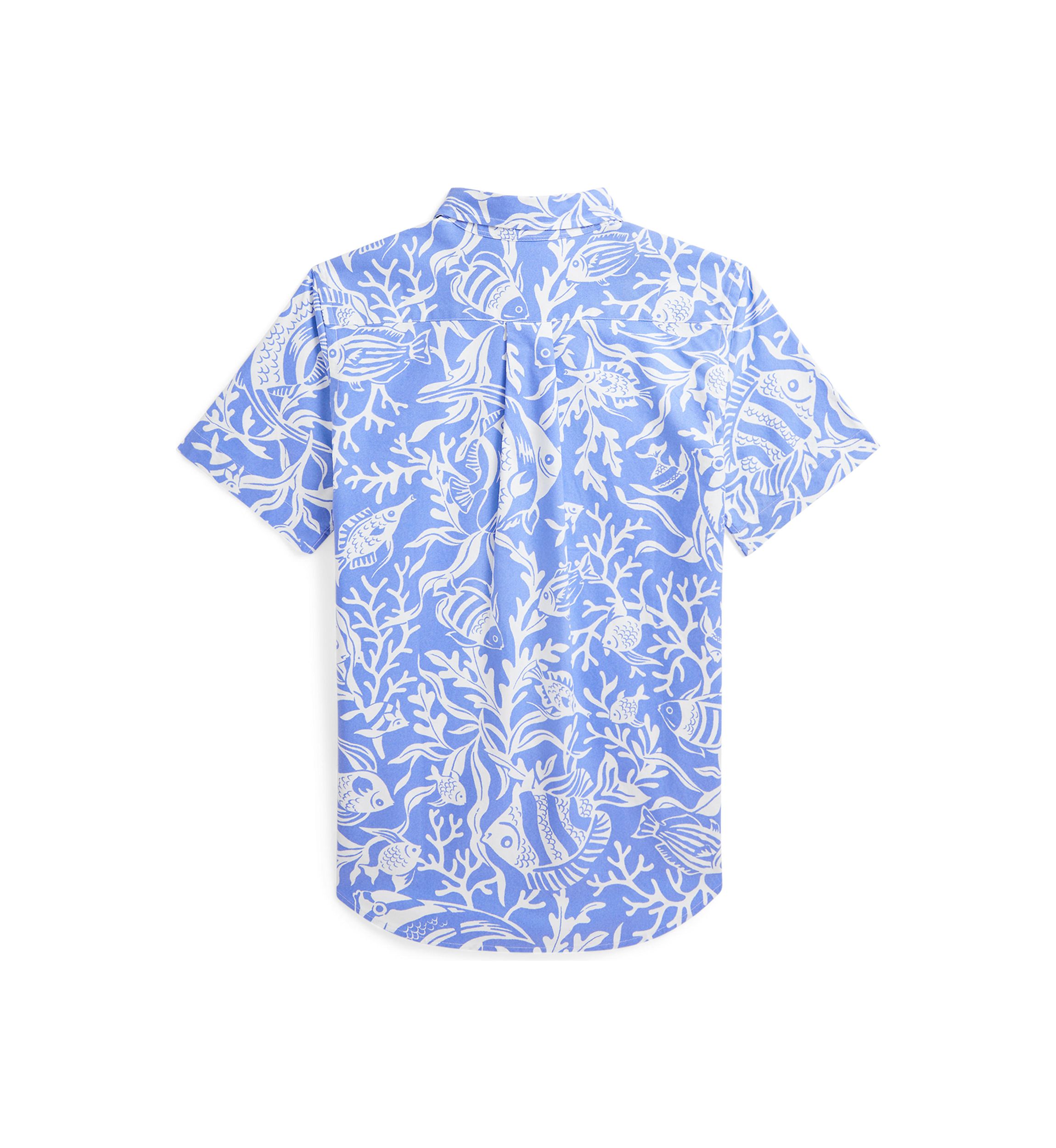 Boys 8-20 Sea Printed Cotton Short Sleeve Shirt