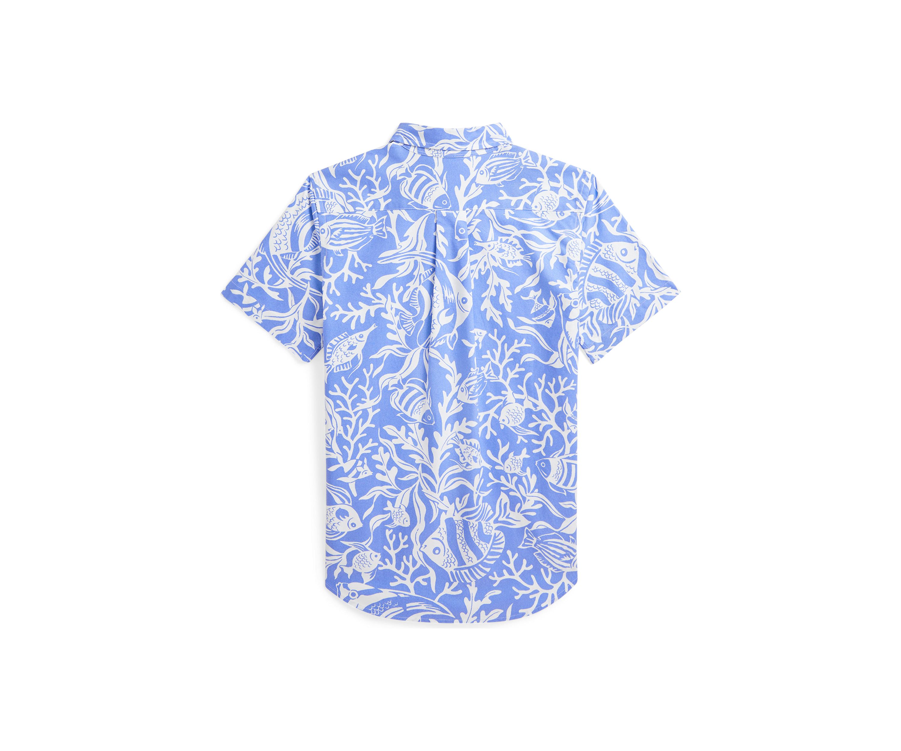 Boys 8-20 Sea Printed Cotton Short Sleeve Shirt