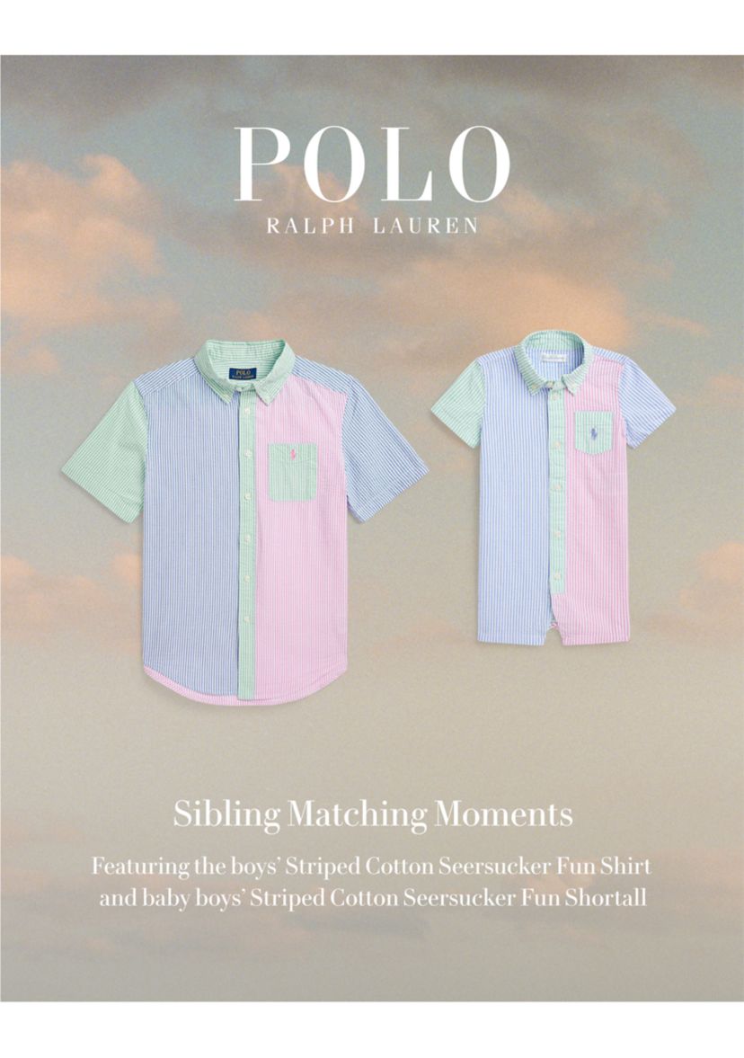Boys 8-20 Striped Cotton Seersucker Fun Shirt