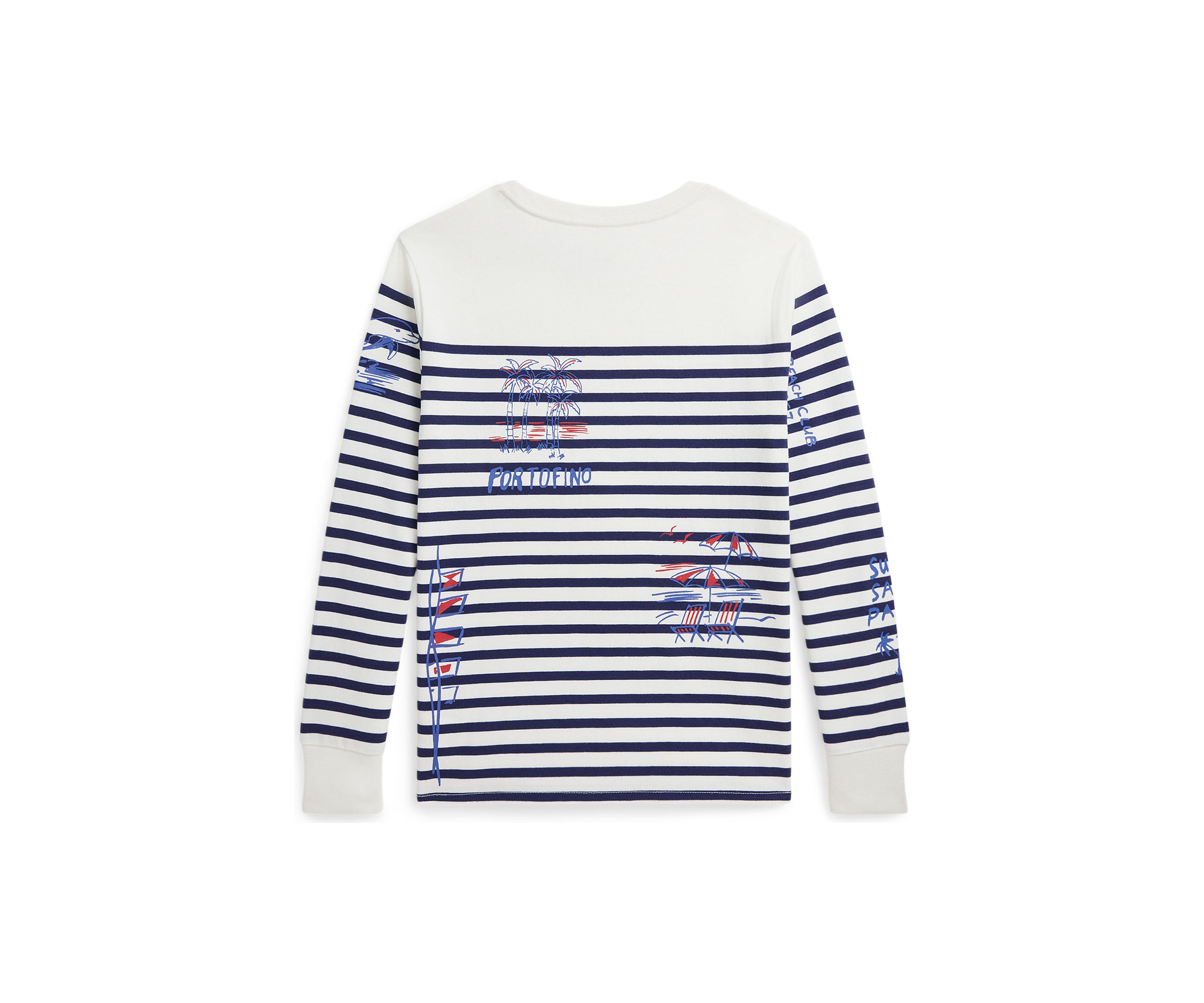 Boys 8-20 Striped Cotton Graphic Long-Sleeve T-Shirt 