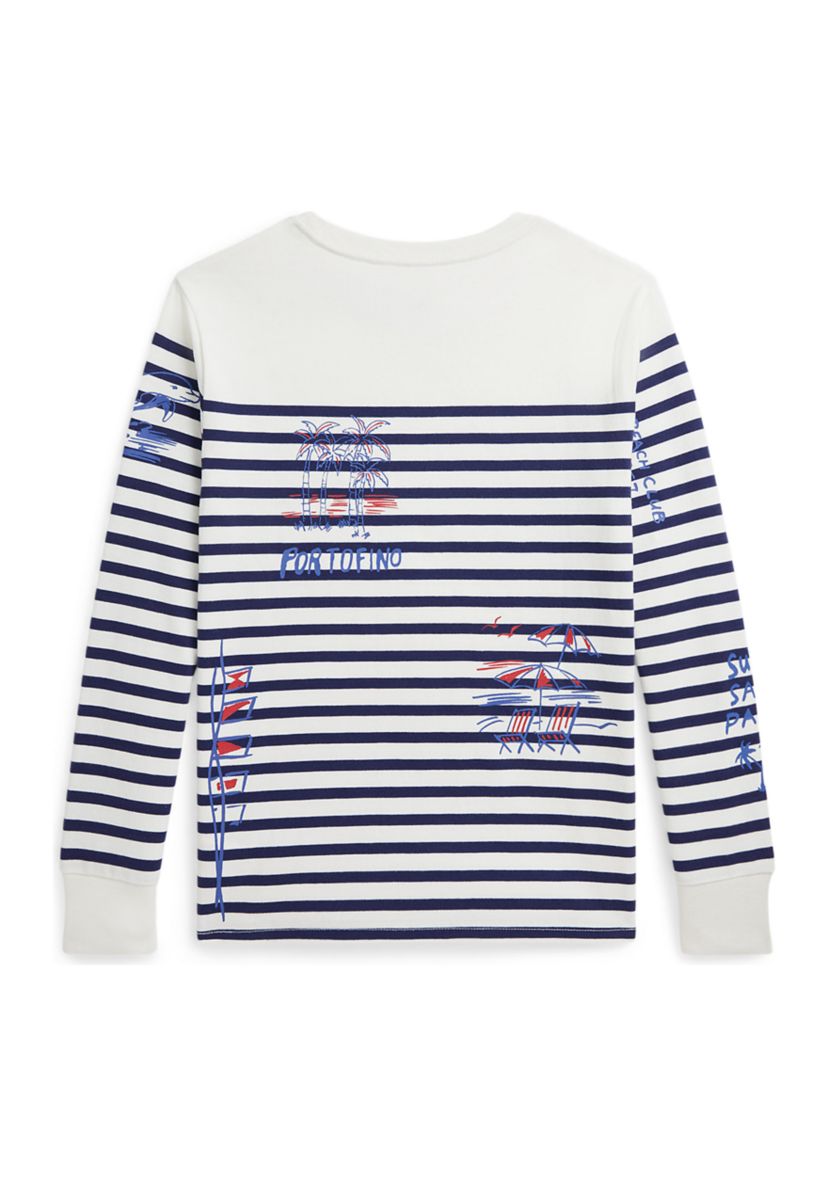 Boys 8-20 Striped Cotton Graphic Long-Sleeve T-Shirt 