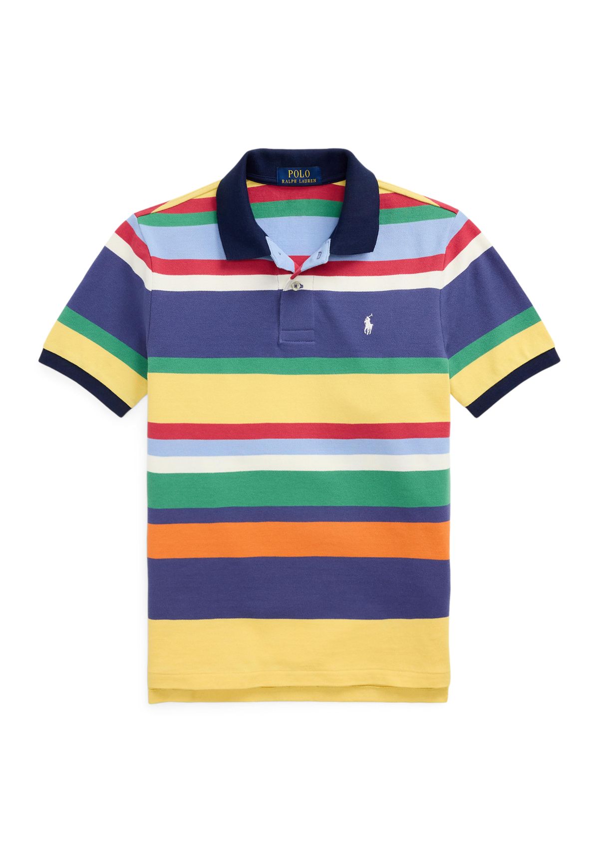 Boys 8-20 Striped Cotton Mesh Polo Shirt