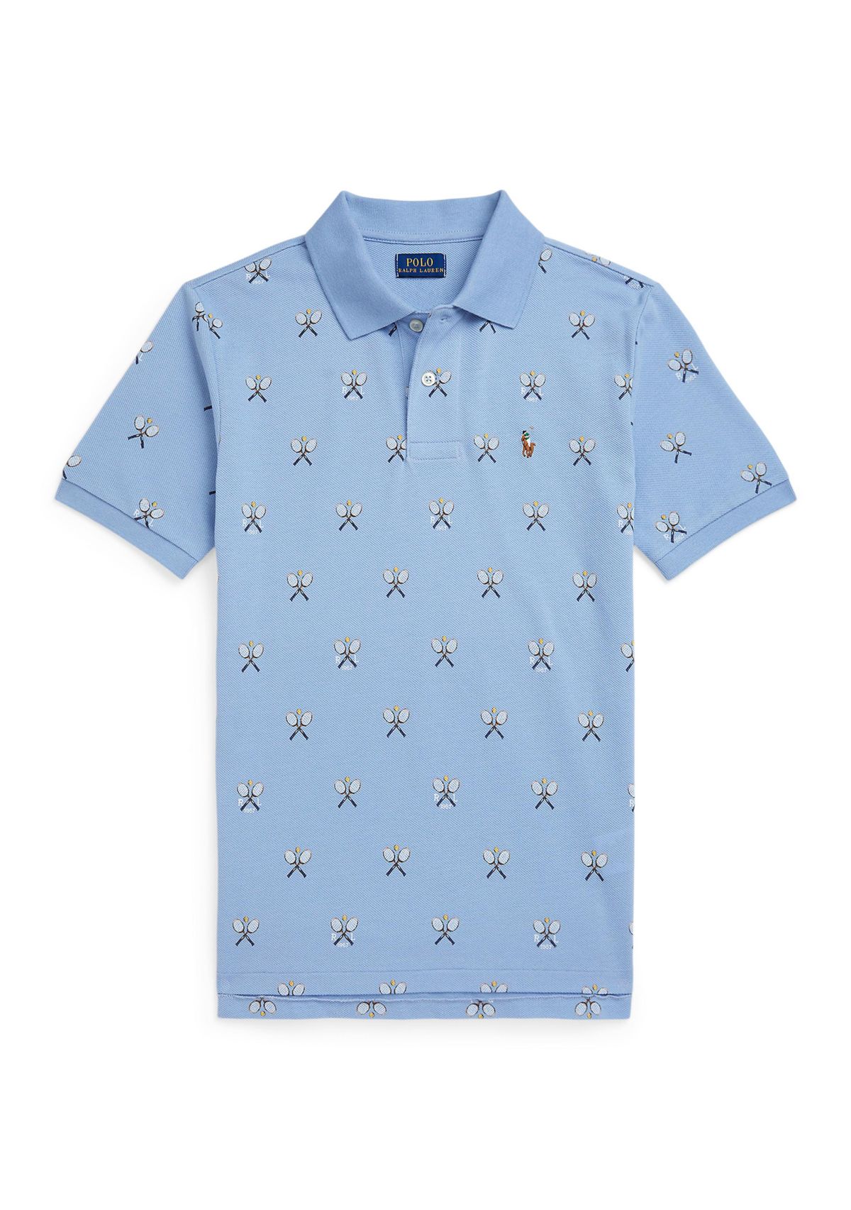 Boys 8-20 Tennis-Print Cotton Mesh Polo Shirt