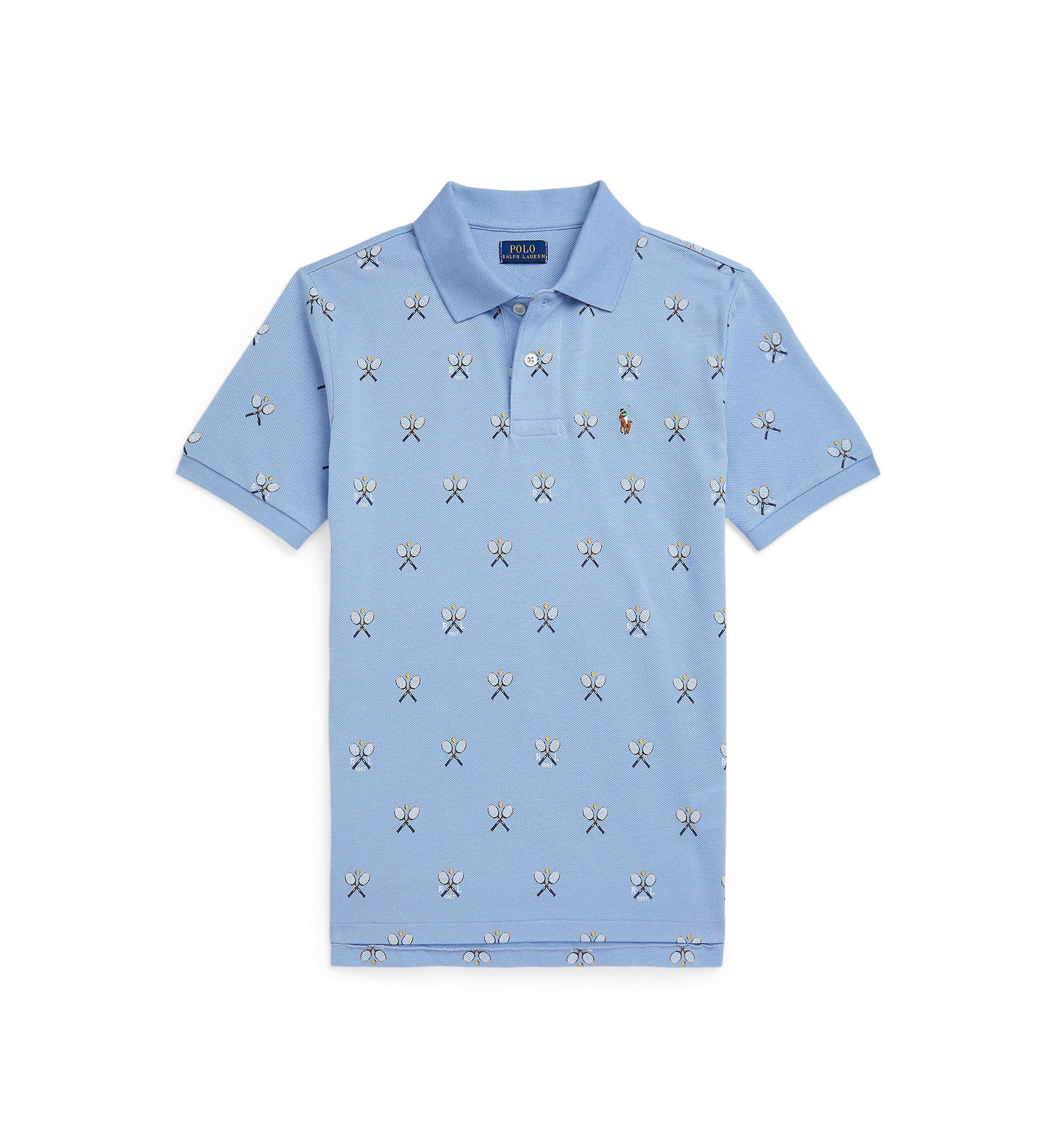 Boys 8-20 Tennis-Print Cotton Mesh Polo Shirt