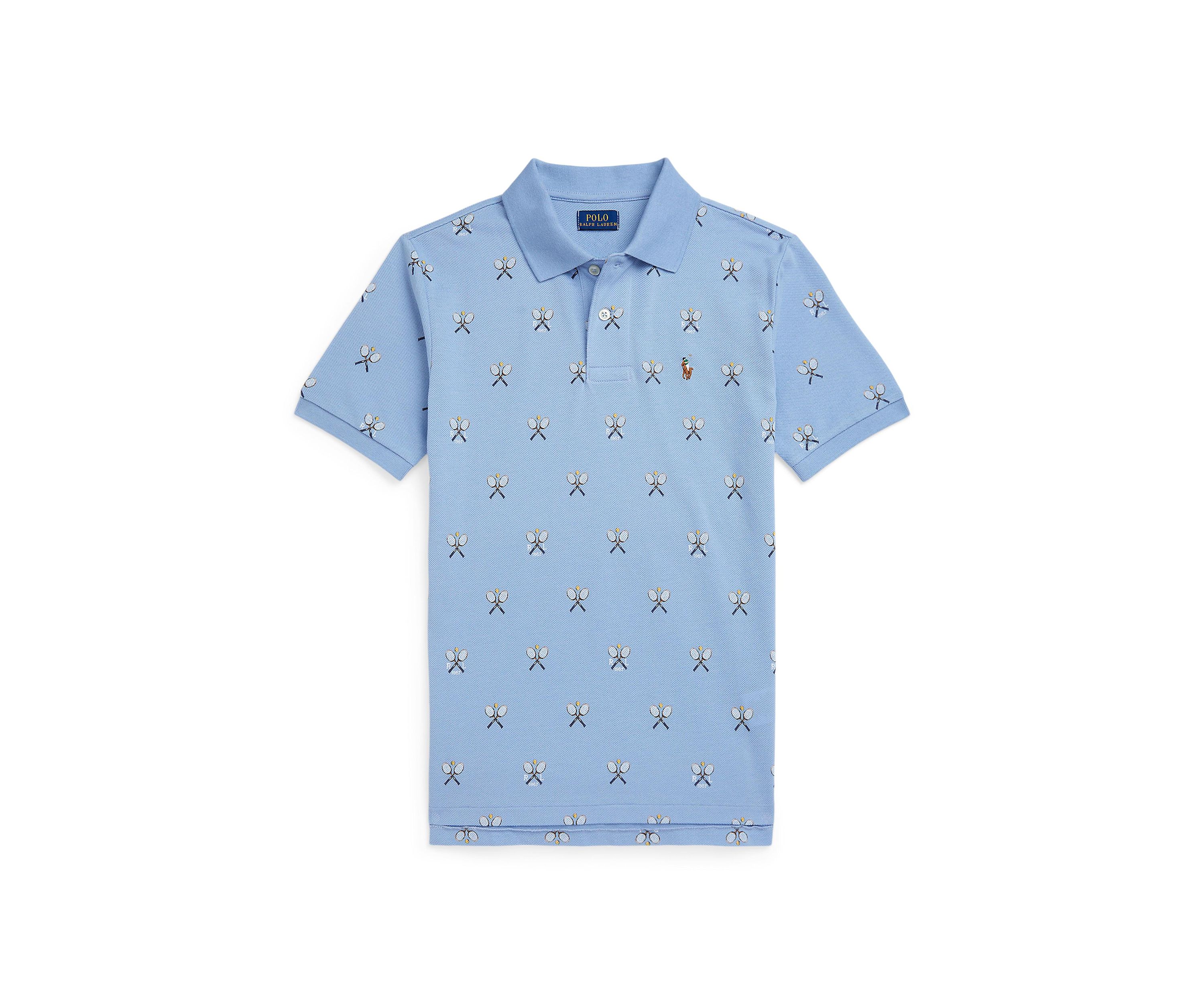 Boys 8-20 Tennis-Print Cotton Mesh Polo Shirt