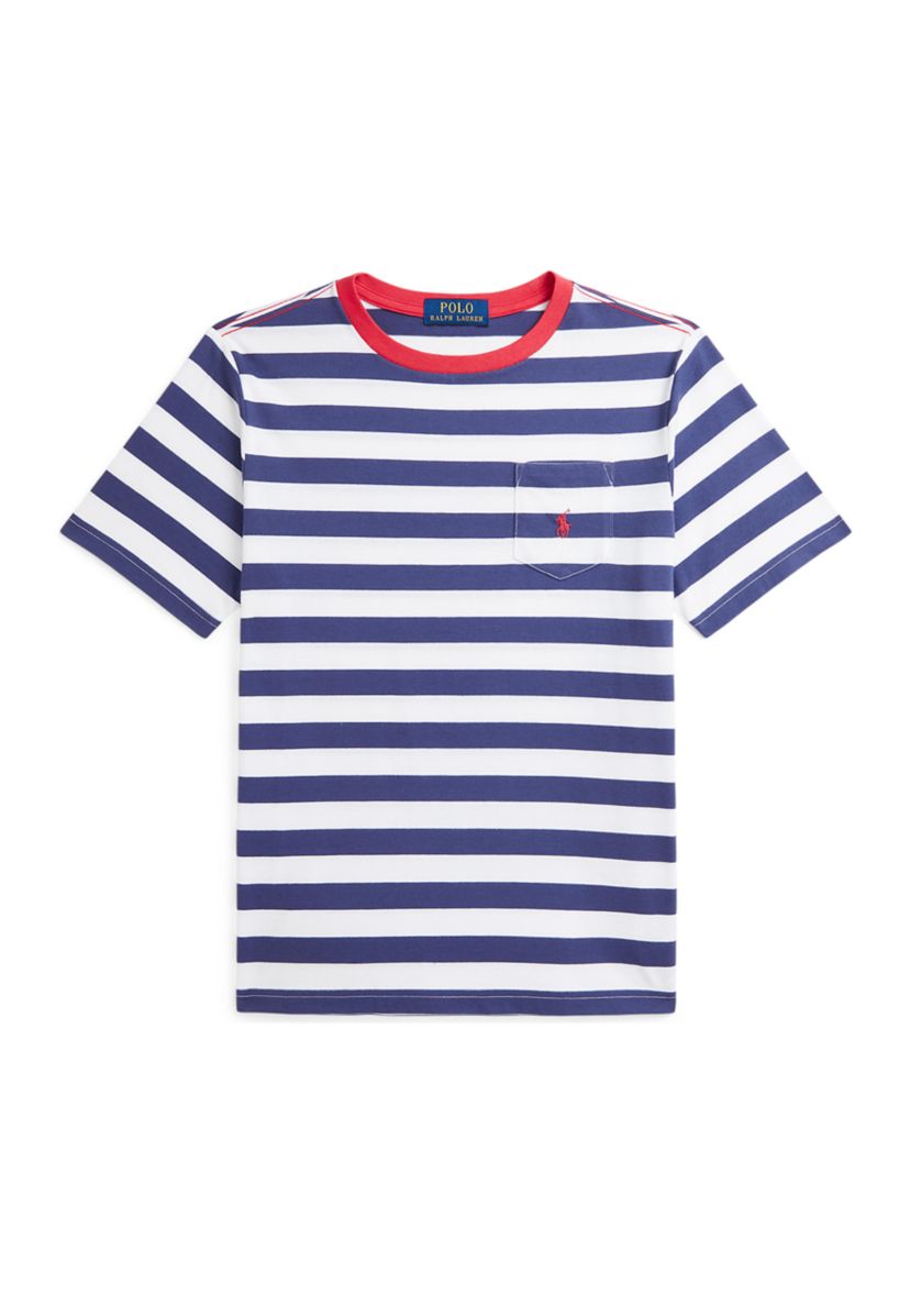 Boys 8-20 Striped Cotton Jersey Pocket T-Shirt 