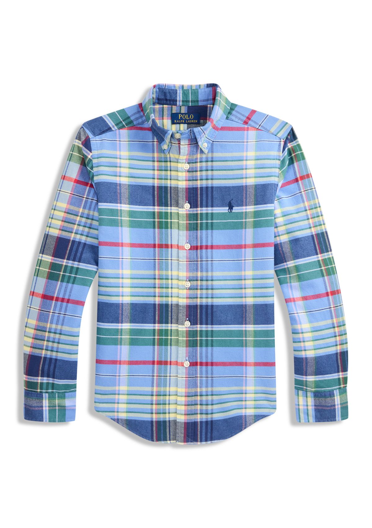 Boys 8-20 Plaid Brushed Cotton Oxford Shirt