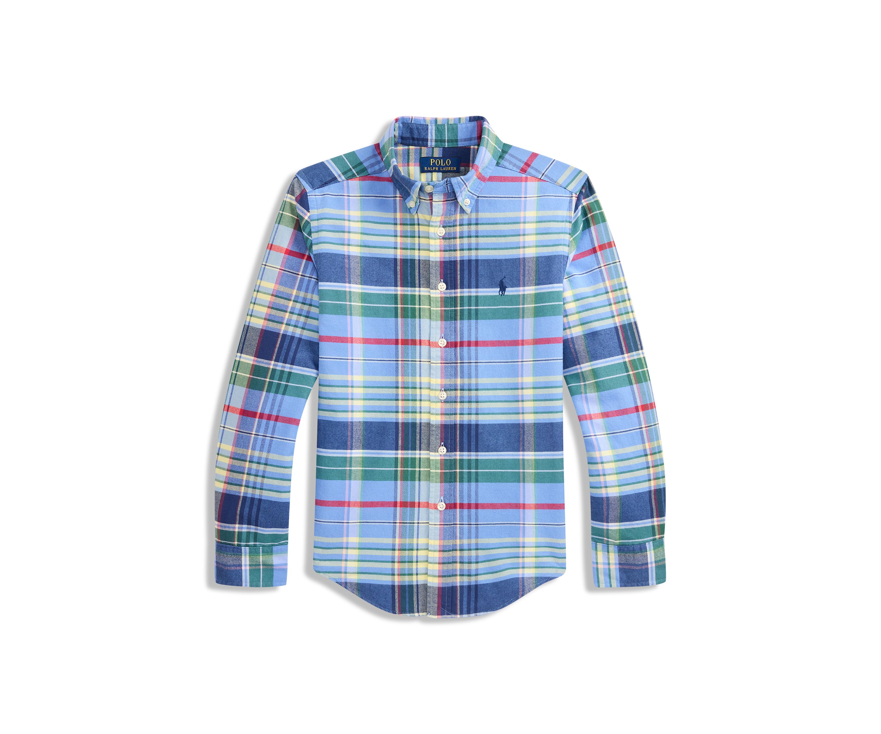 Boys 8-20 Plaid Brushed Cotton Oxford Shirt