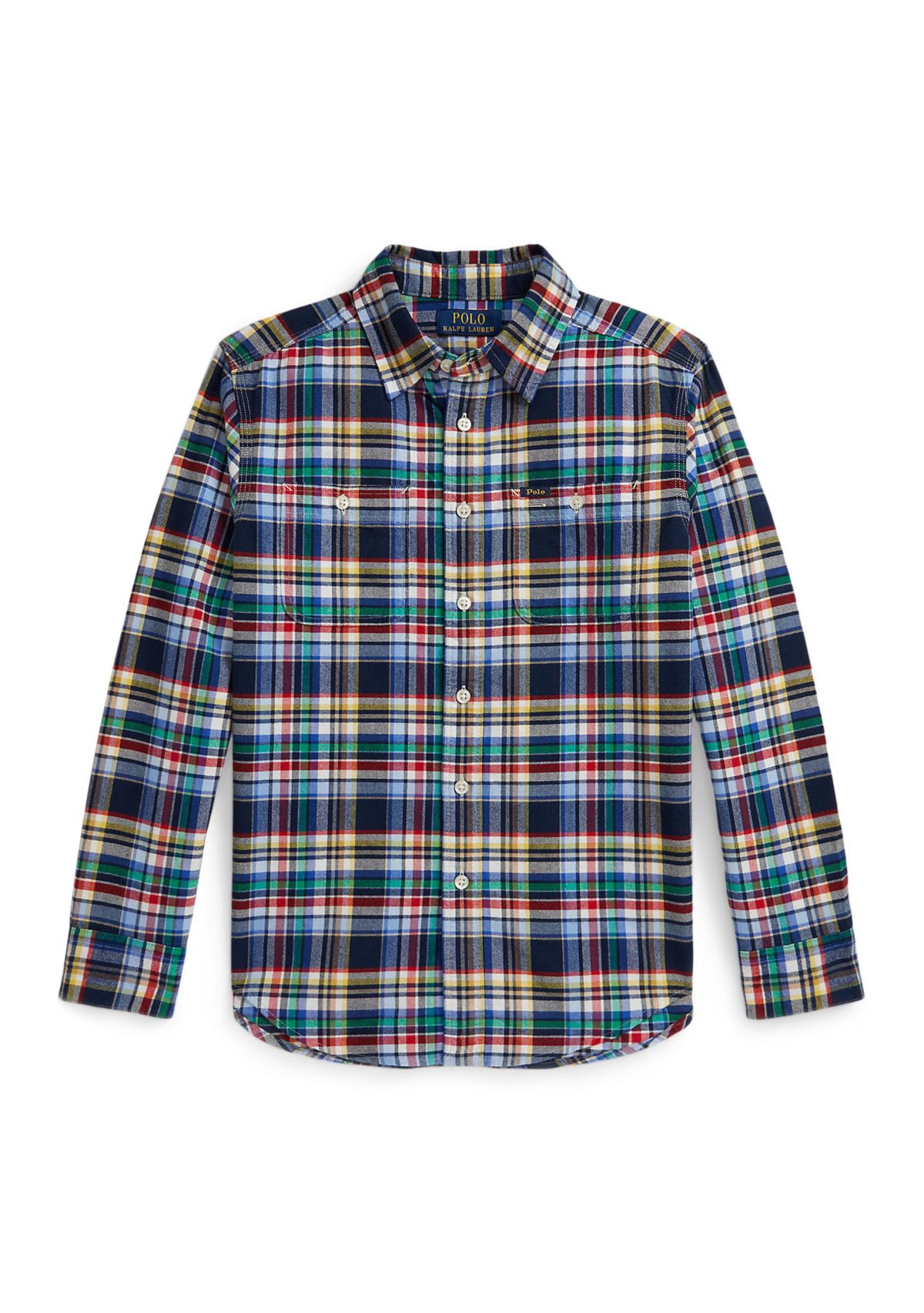 Boys 8-20 Plaid Brushed Cotton Oxford Work Shirt