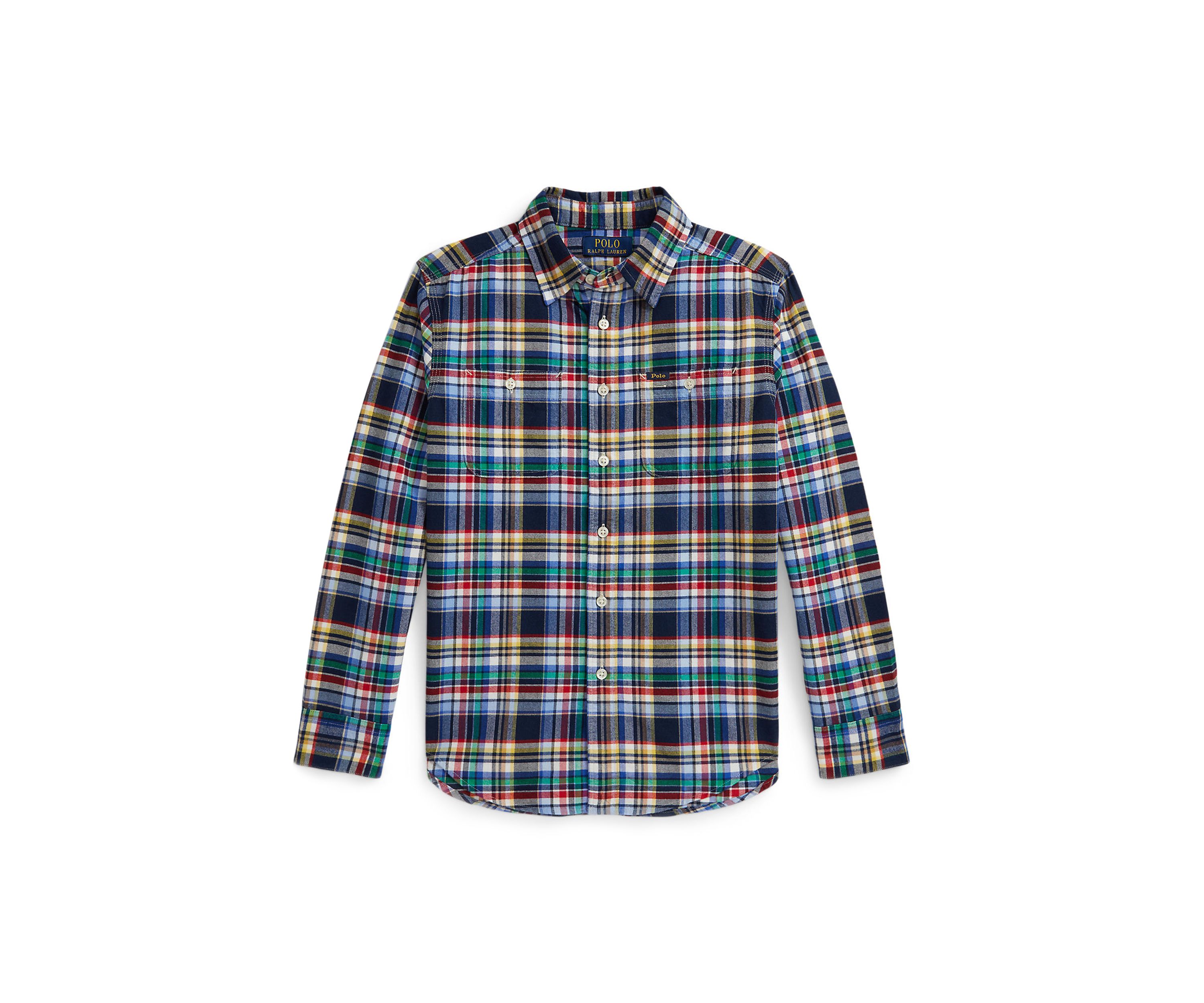 Boys 8-20 Plaid Brushed Cotton Oxford Work Shirt