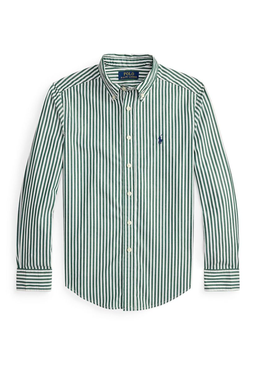 Boys 8-20 Striped Cotton Poplin Shirt