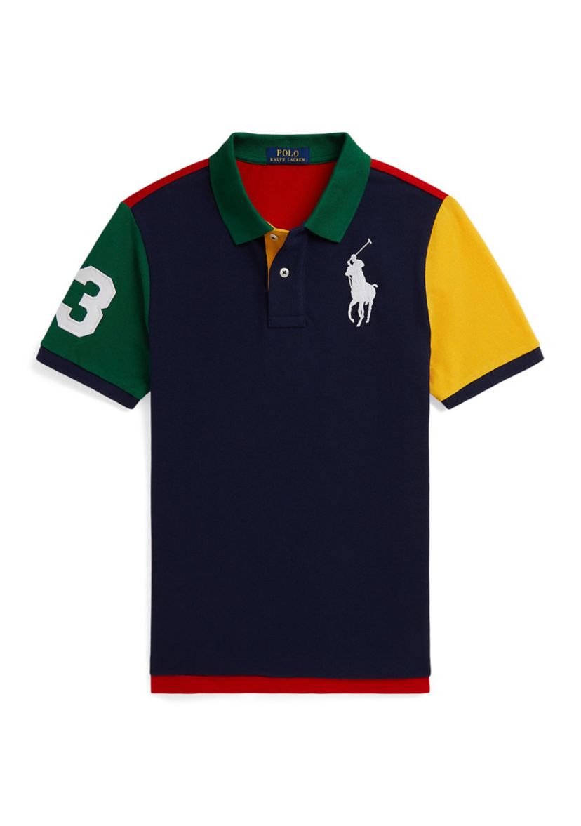 Boys 8-20 Big Pony Color Blocked Mesh Polo Shirt