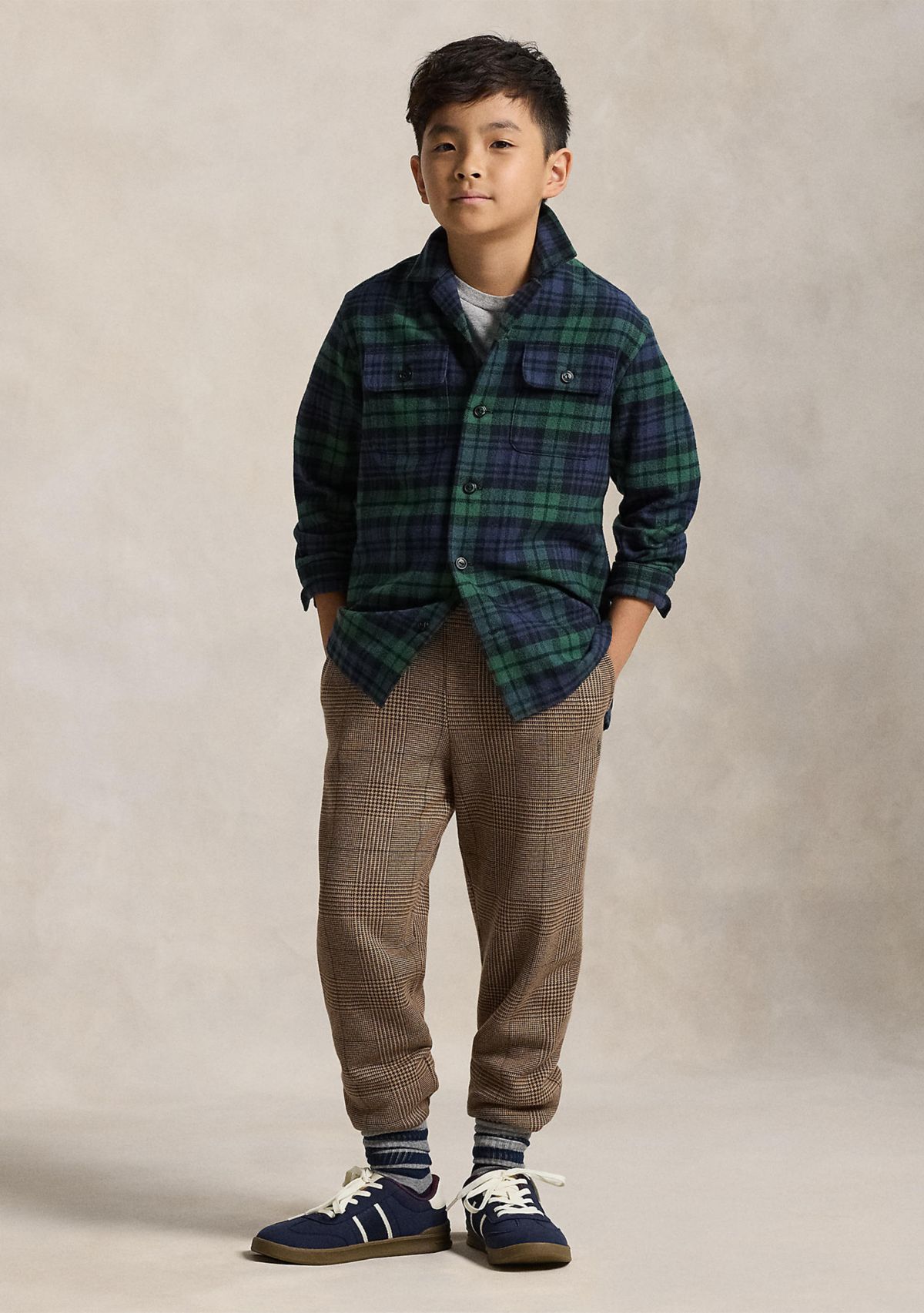 Boys 8-20 Plaid Cotton Flannel Camp Shirt
